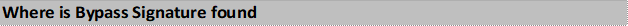 Where is Bypass Signature found