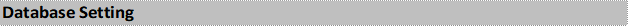 Database Setting