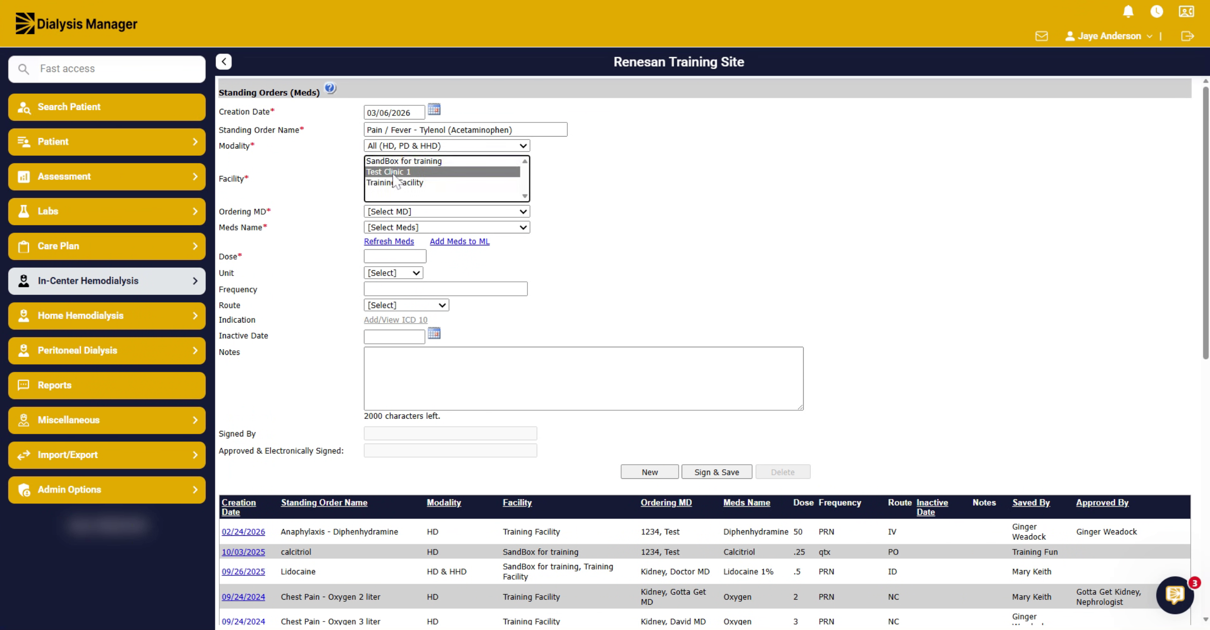 Select Multiple Facilities