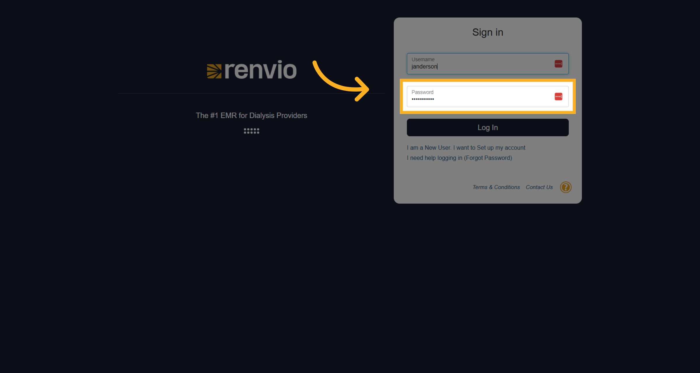 Fill 'Password'