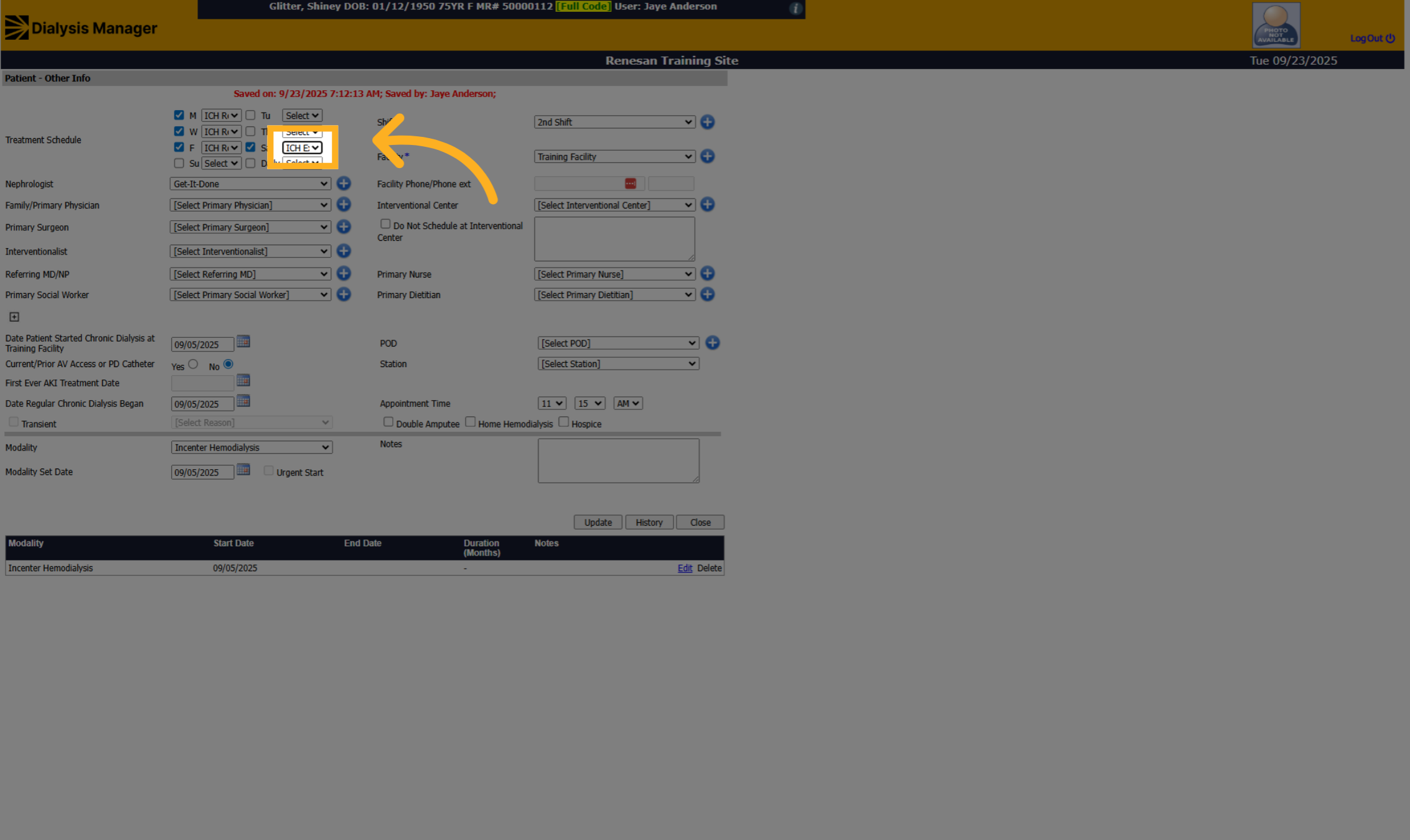Select the Treatment Type