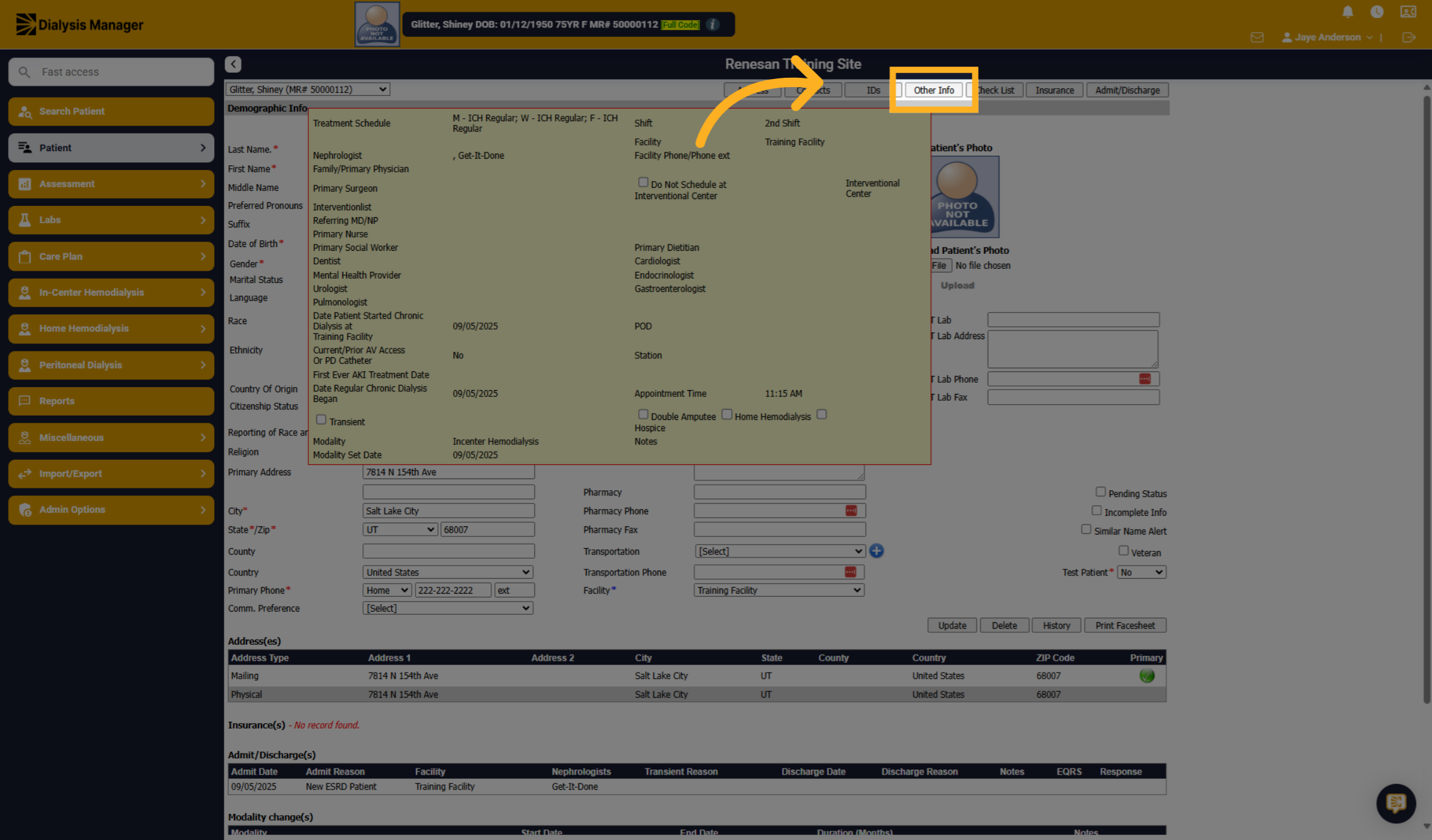 Click 'Other Info'