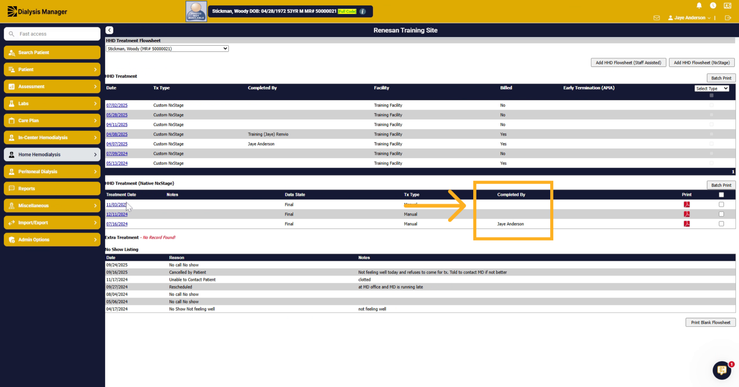 Review Treatment Date Status