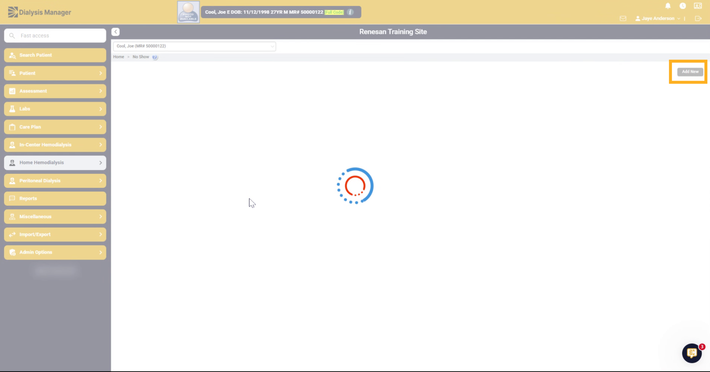 Add New No Show Entry