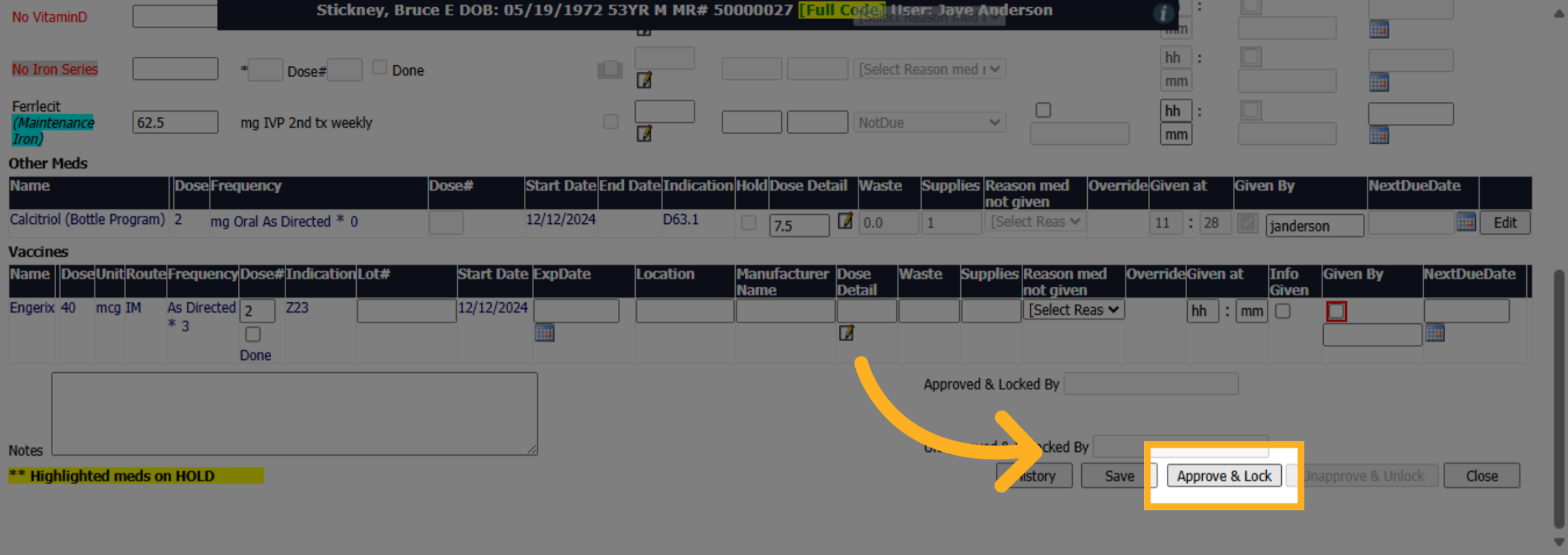 Click 'Approve & Lock'