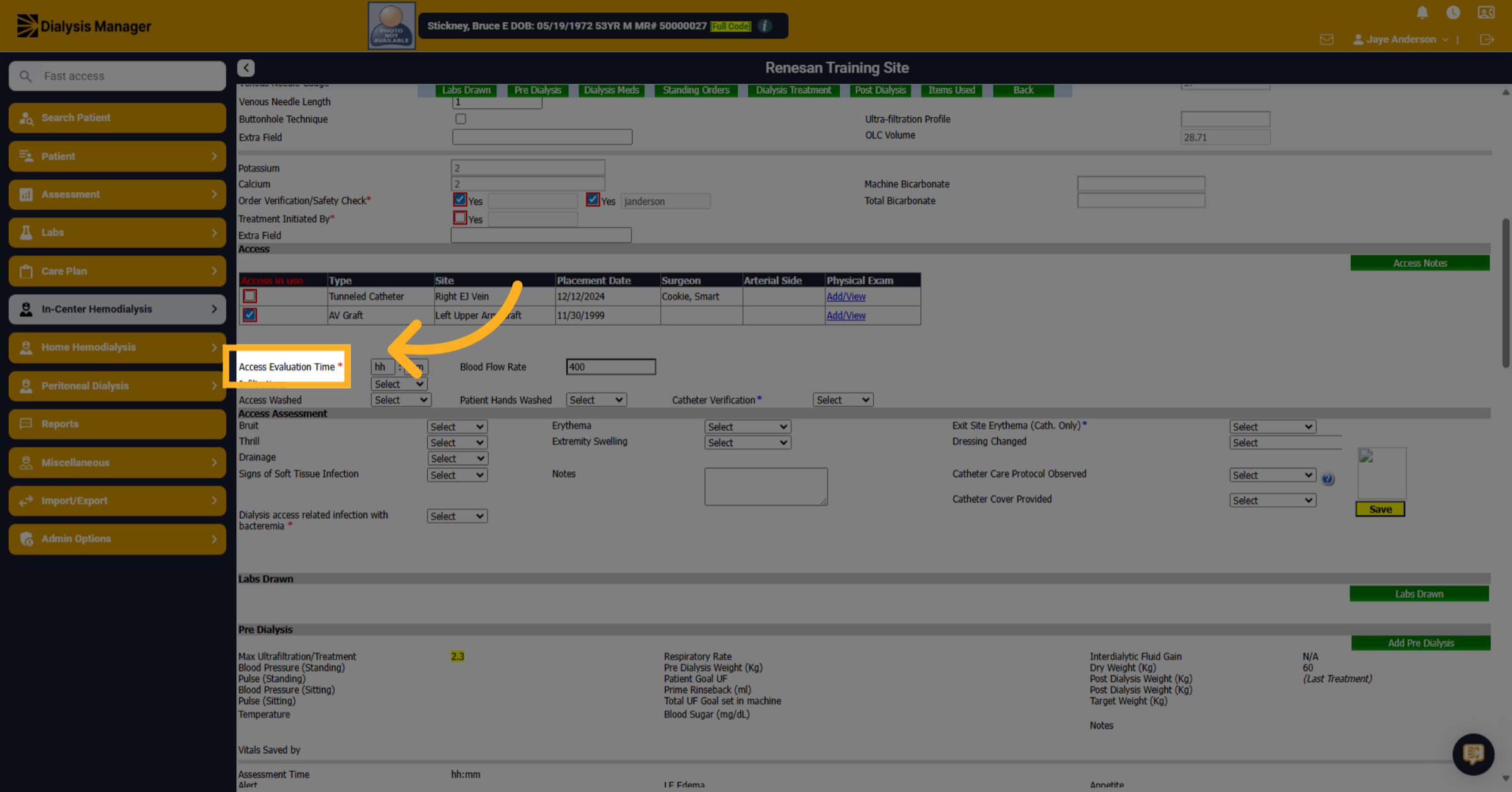 Click 'Access Evaluation Time'