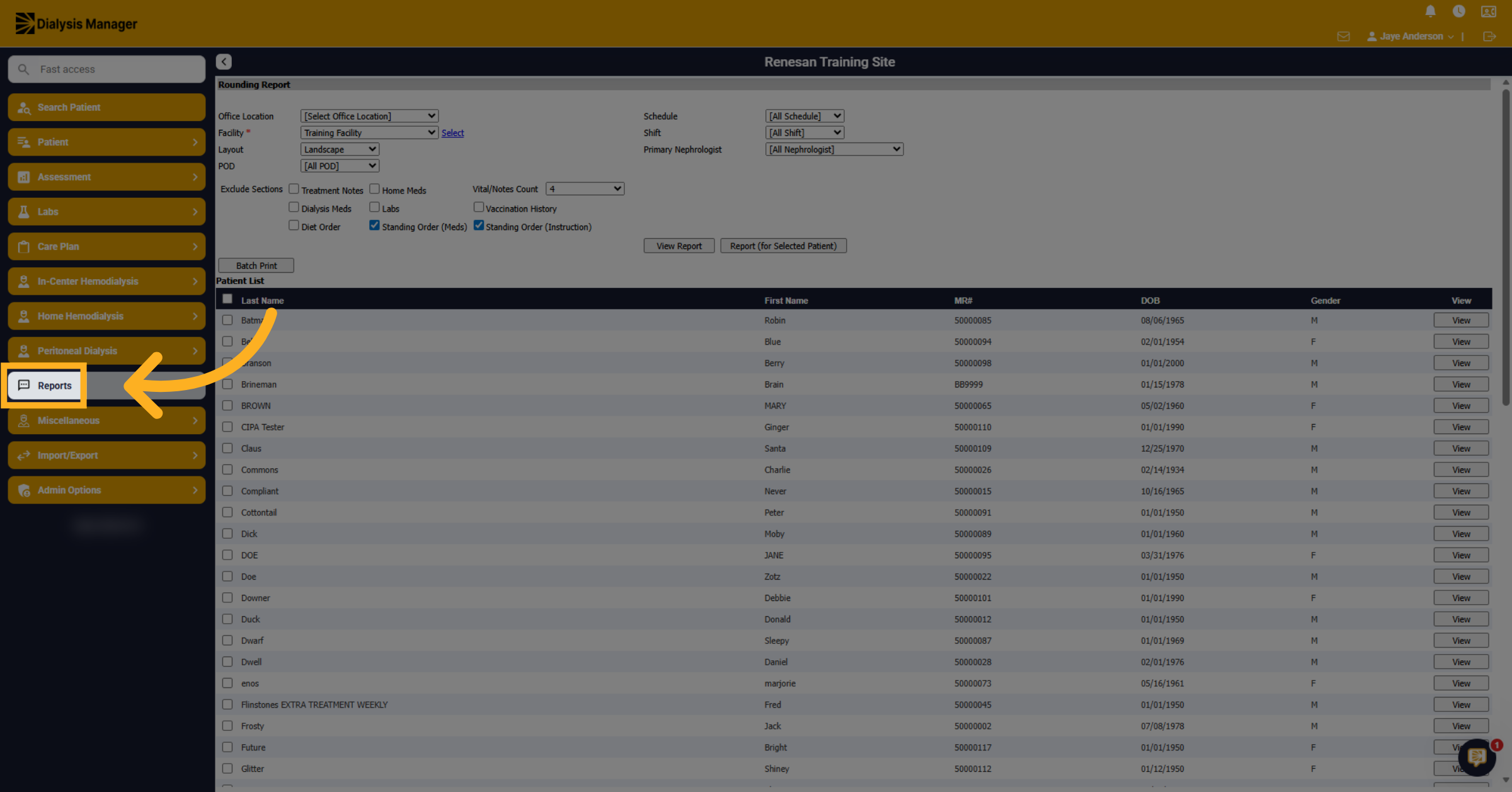 Choose Report Date