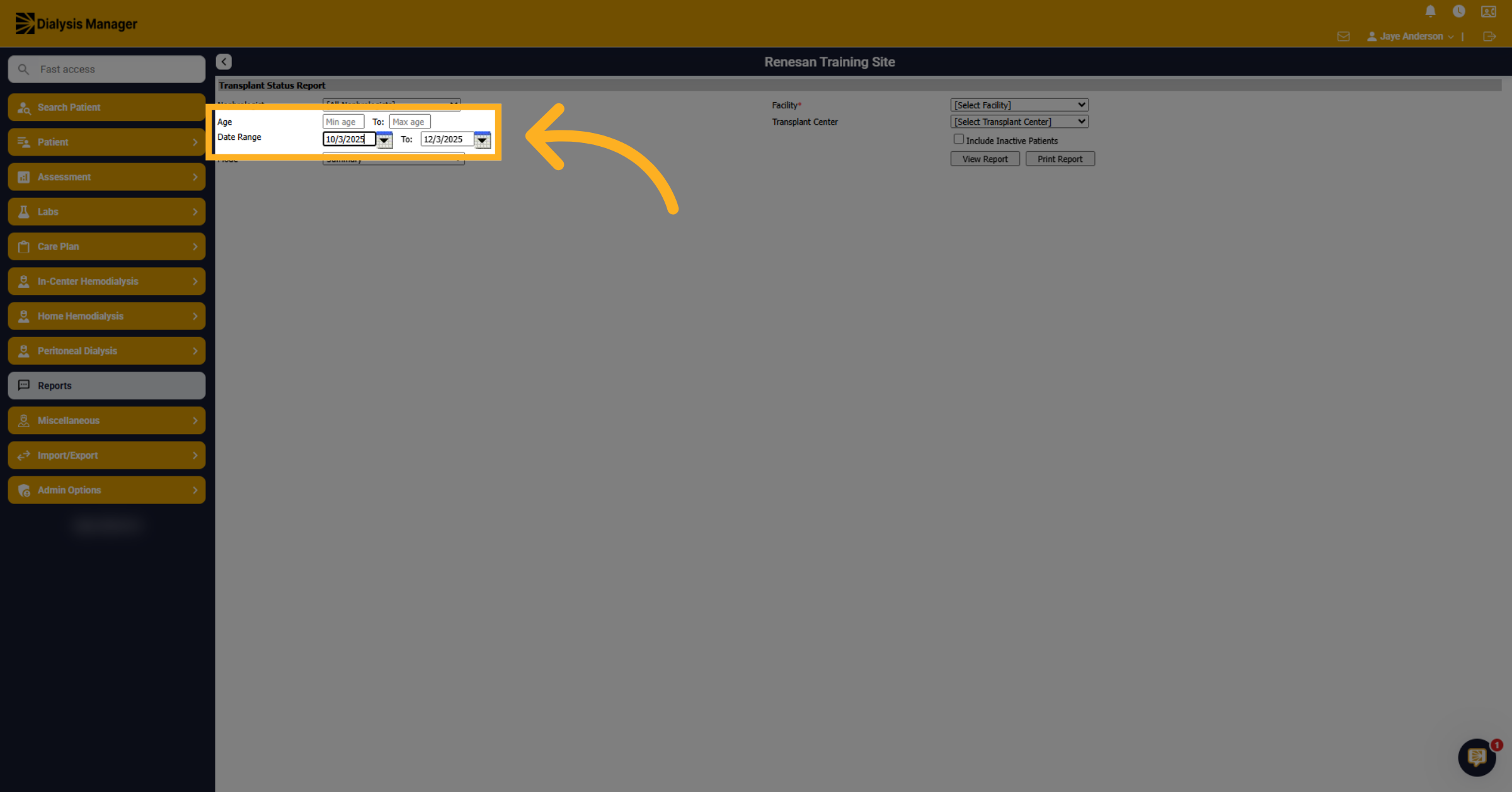 Select Date Range