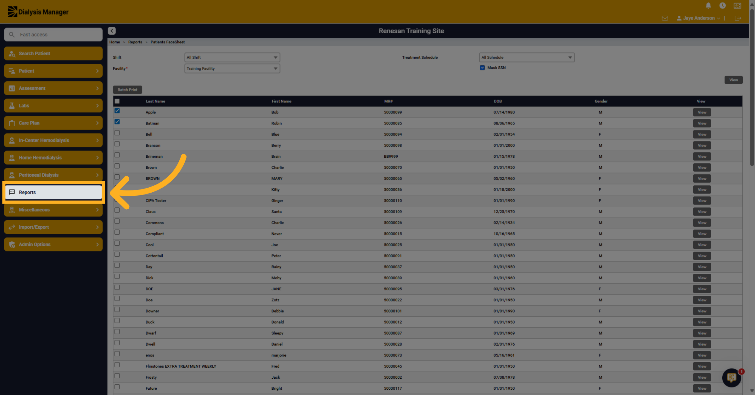 Navigate Back to Reports