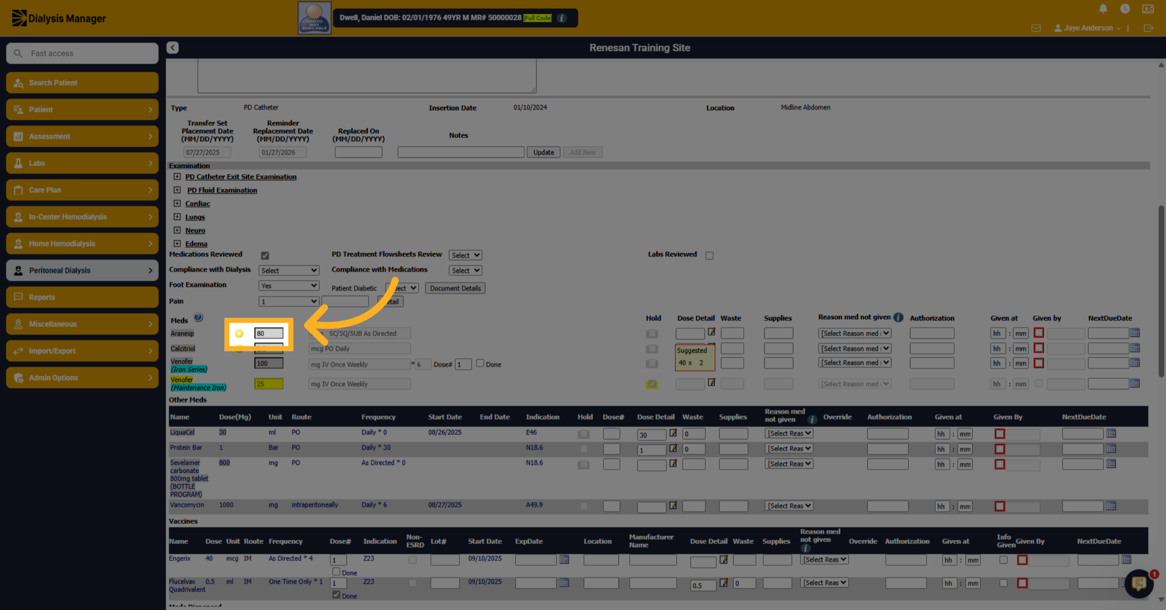 Hover for Medication Info