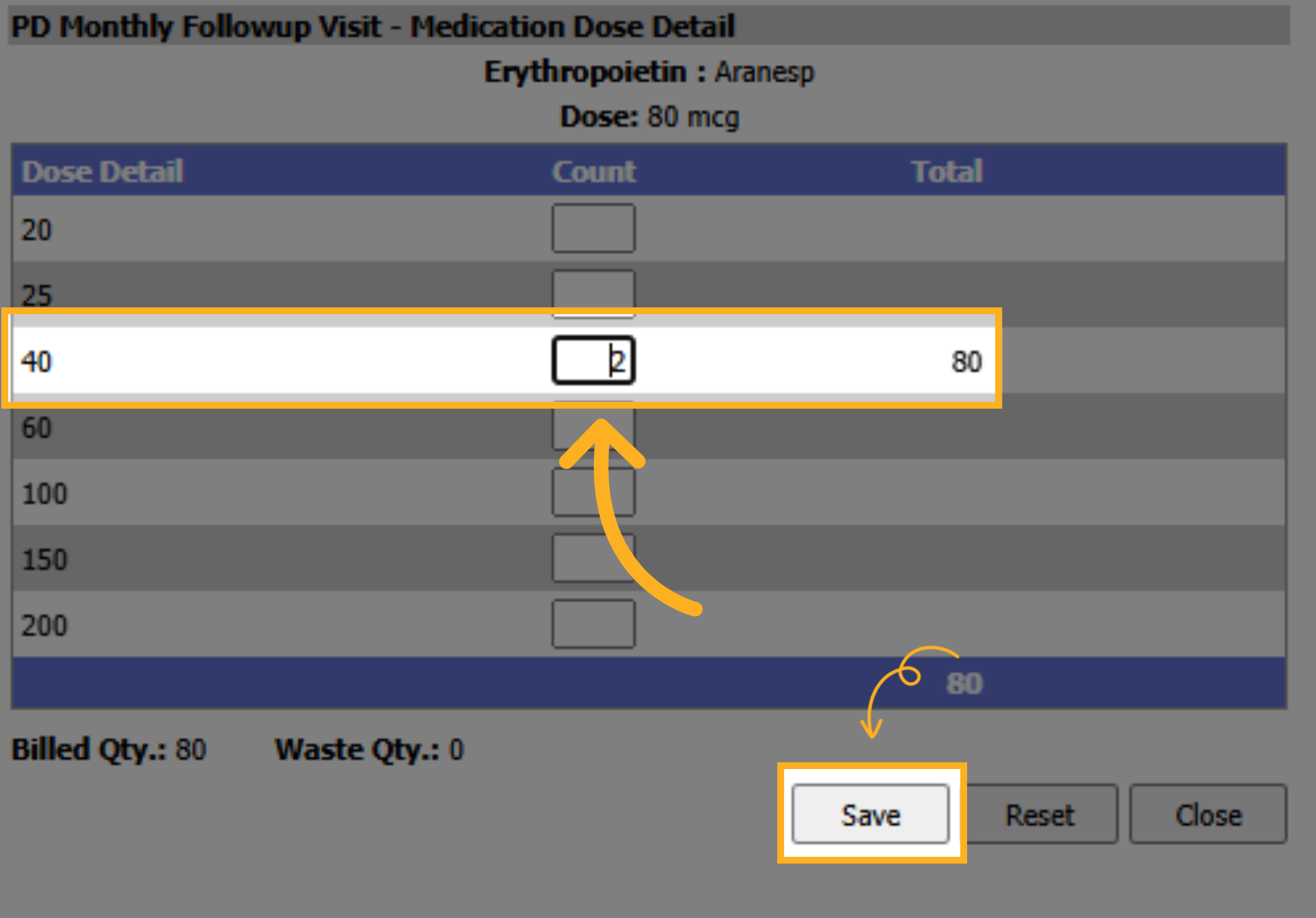 Select Dose Amount