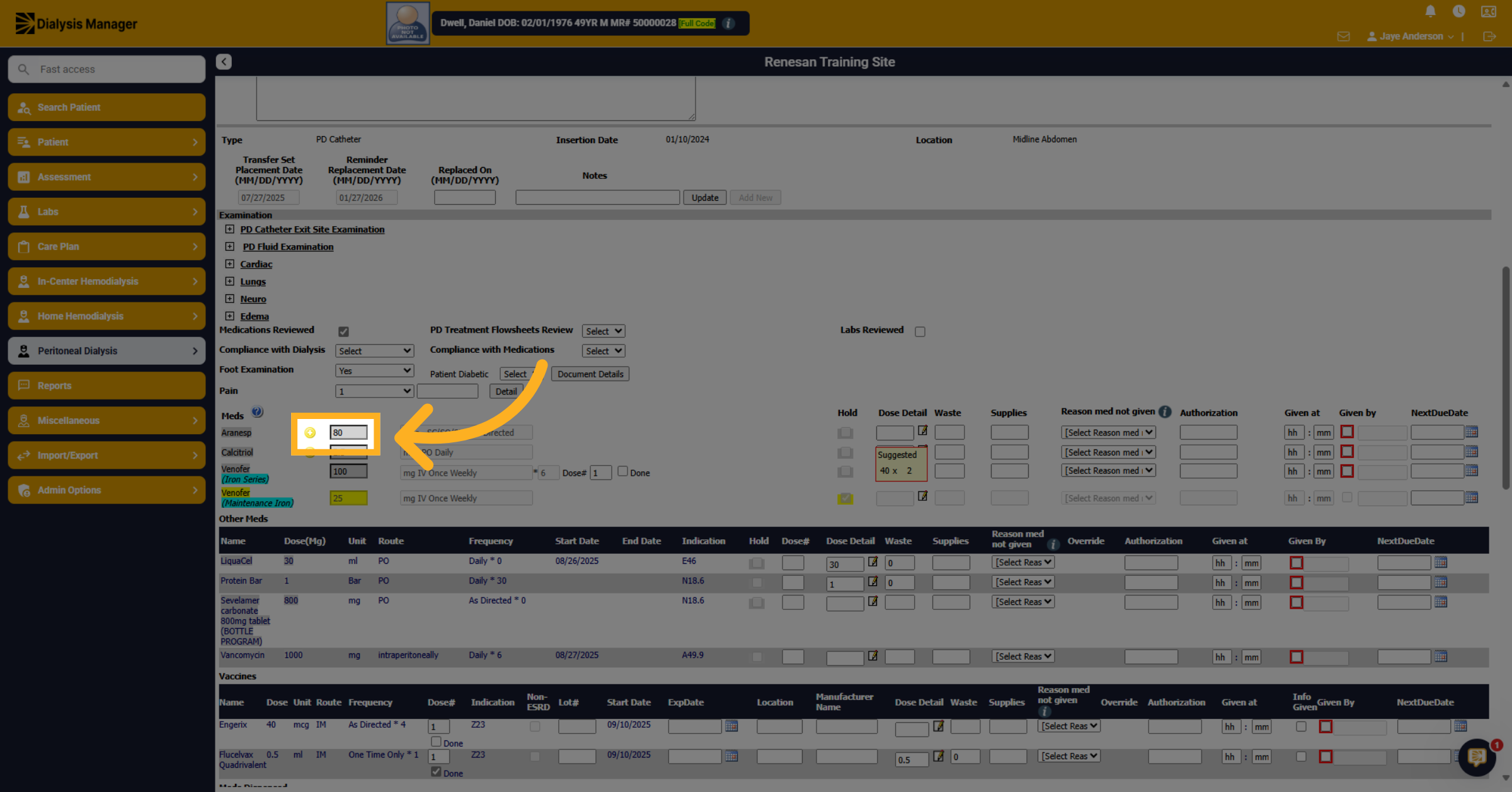 Hover for Medication Info