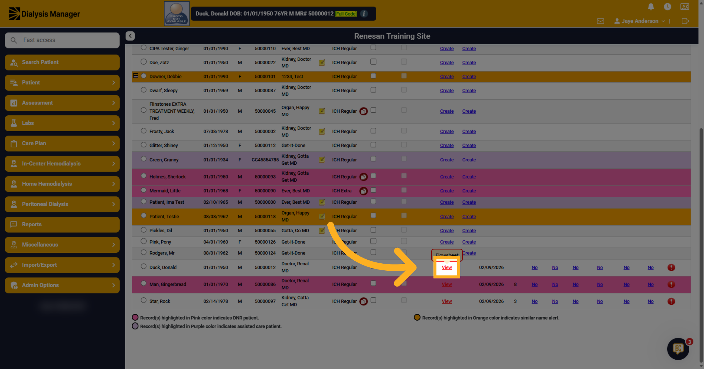 Open Treatment By Date View
