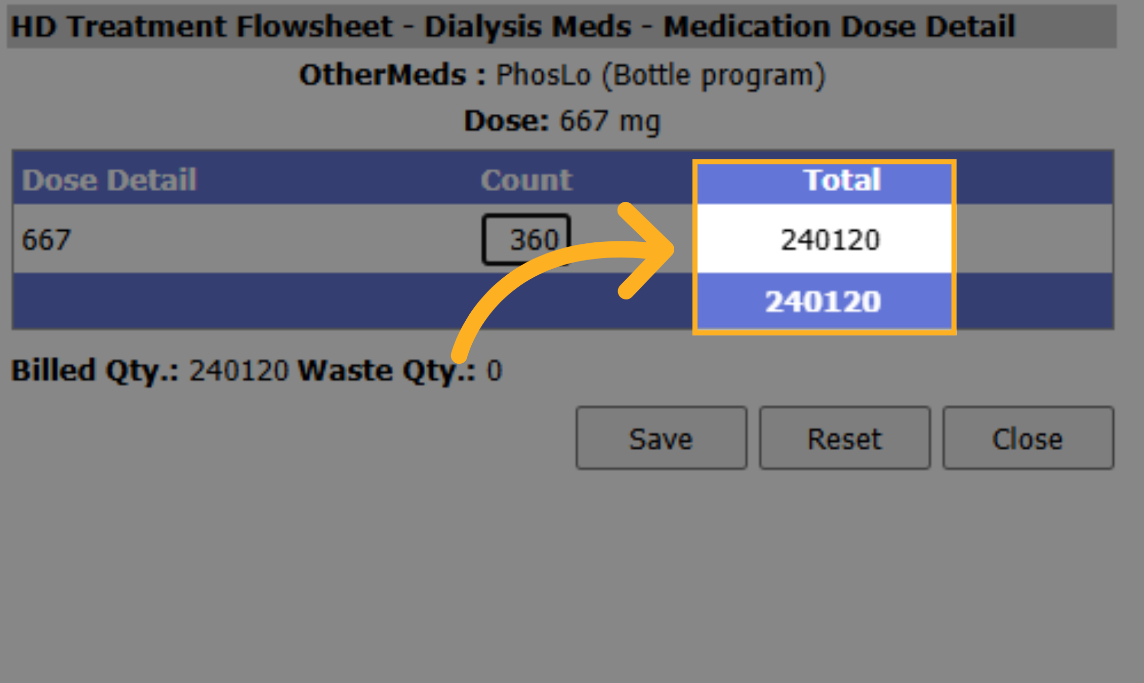 Total will automatically add