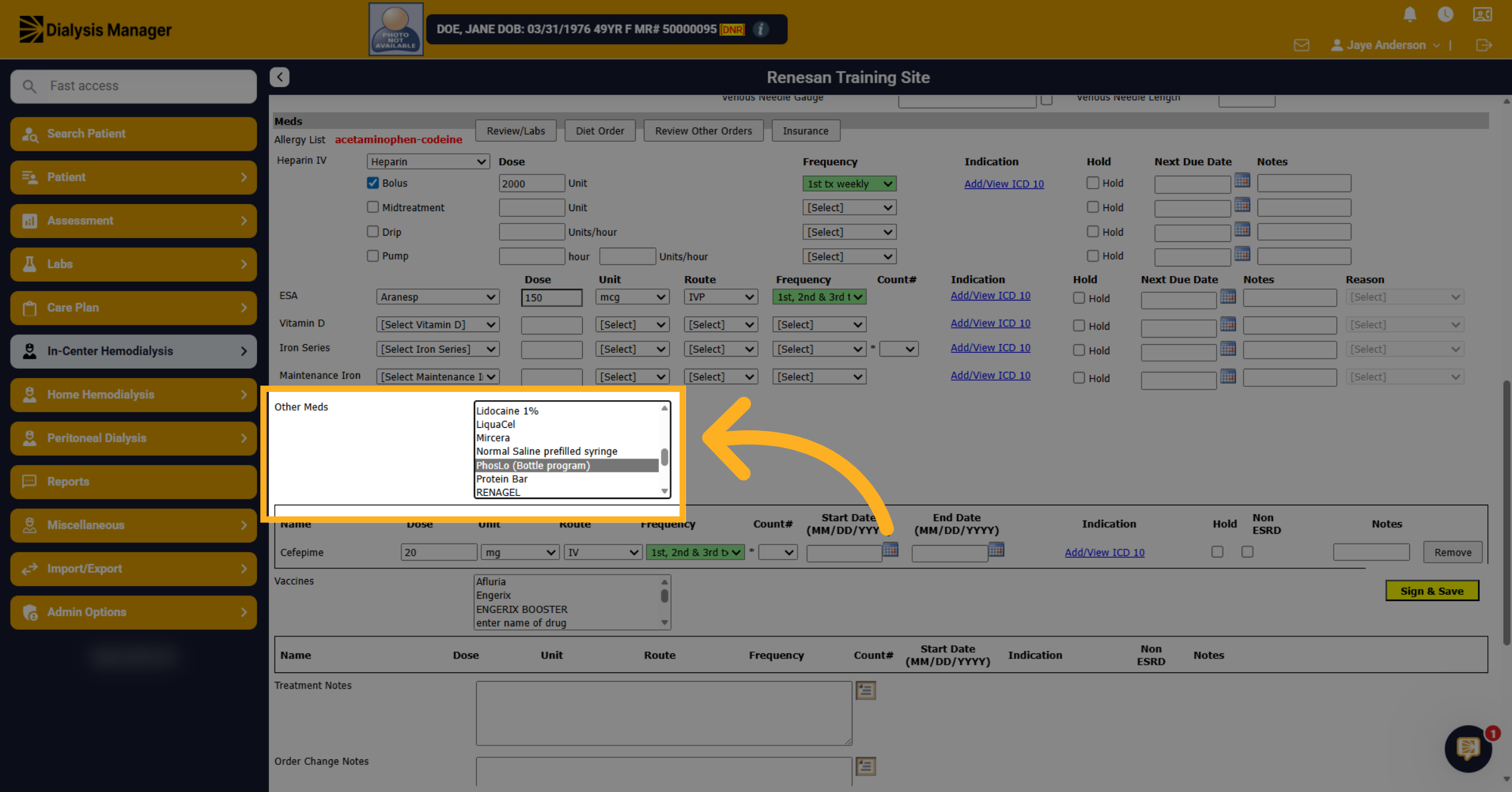Navigate To Other Medications Section