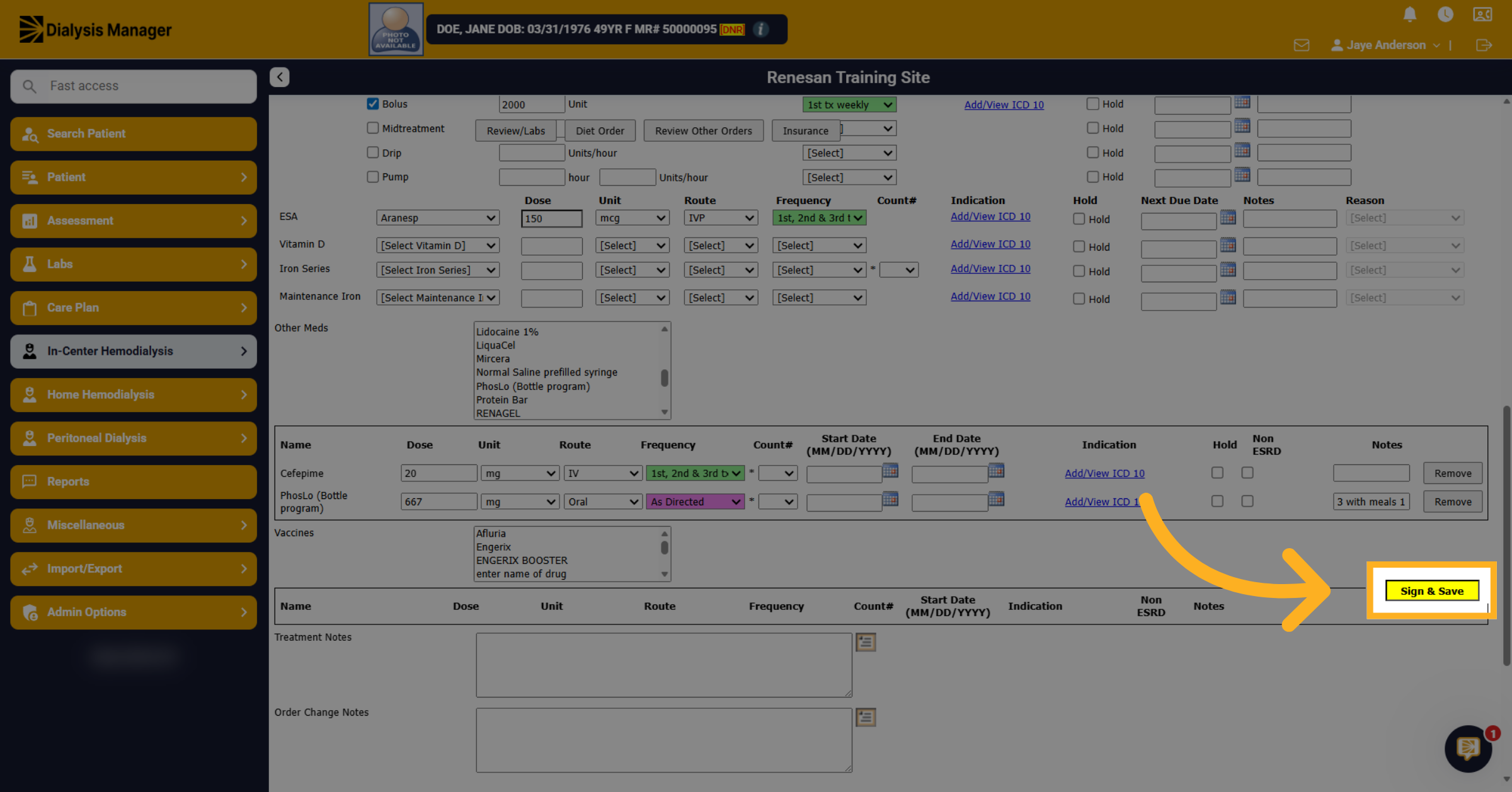 Save Order Documentation