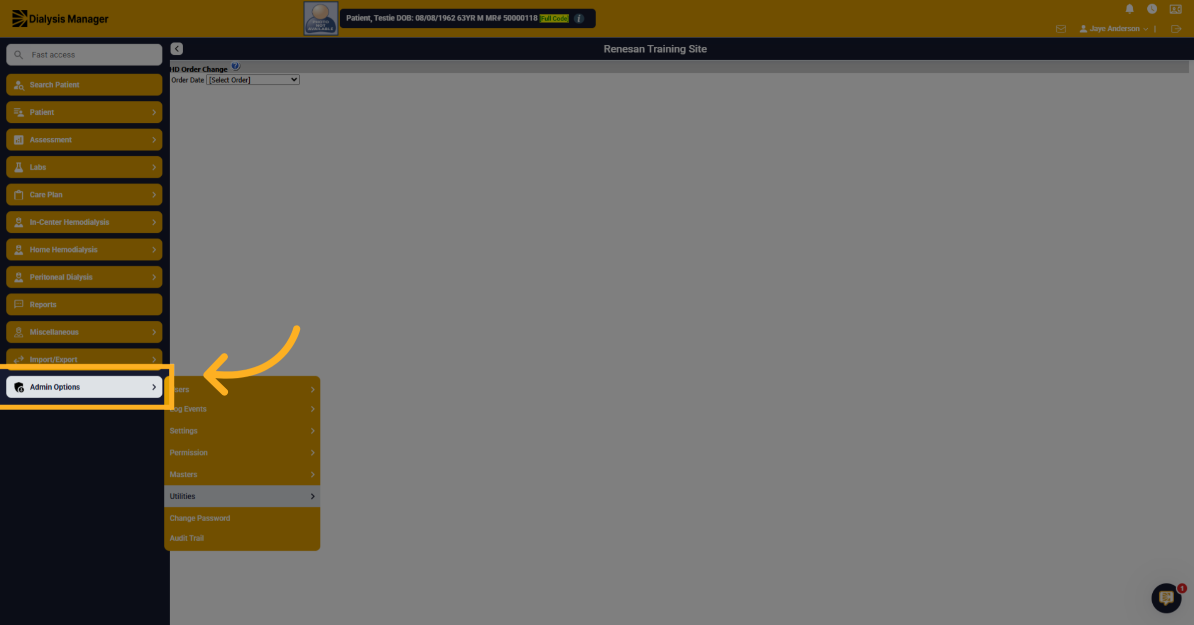 Click Admin Options