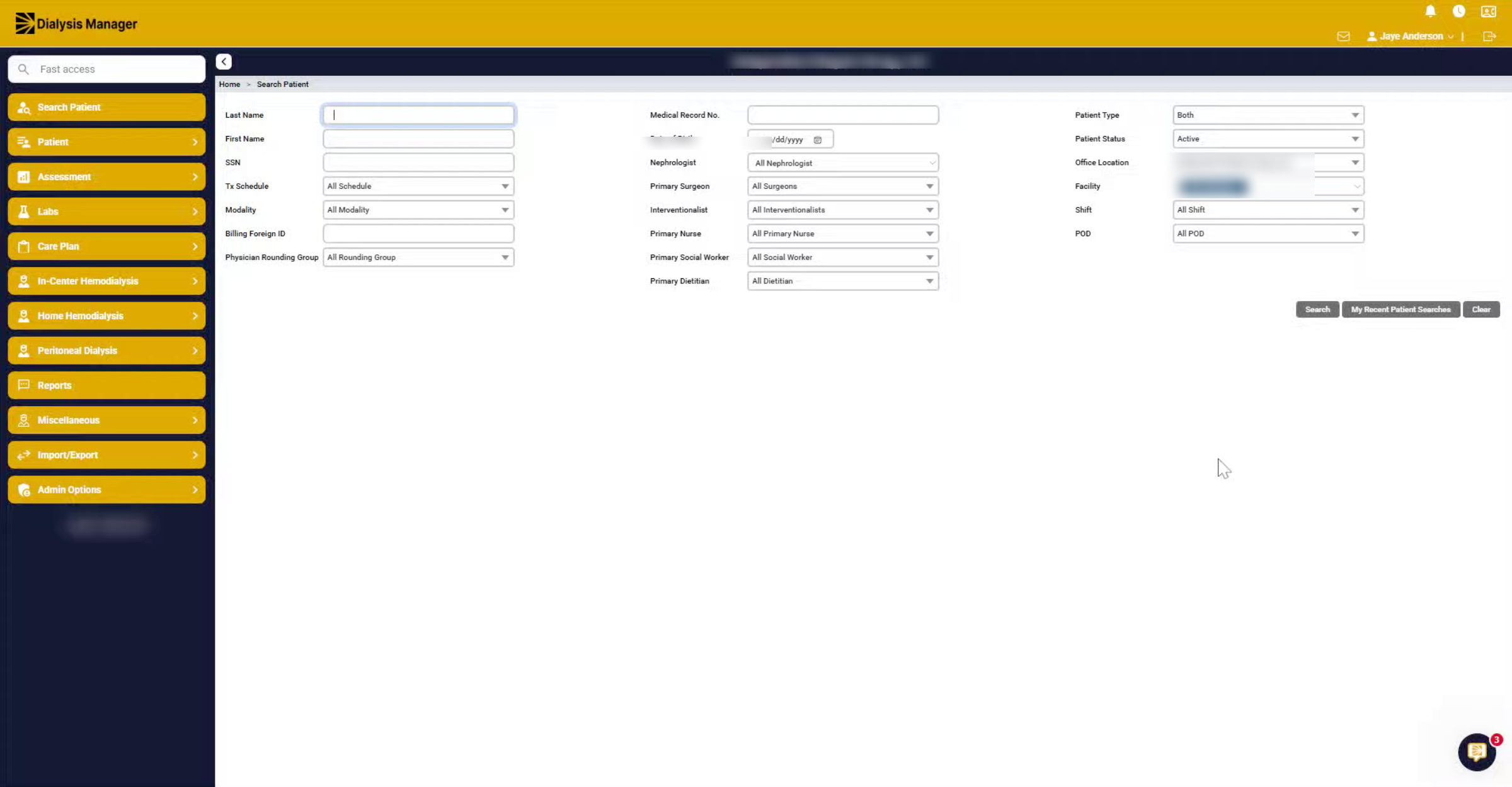 Open Import Export Menu
