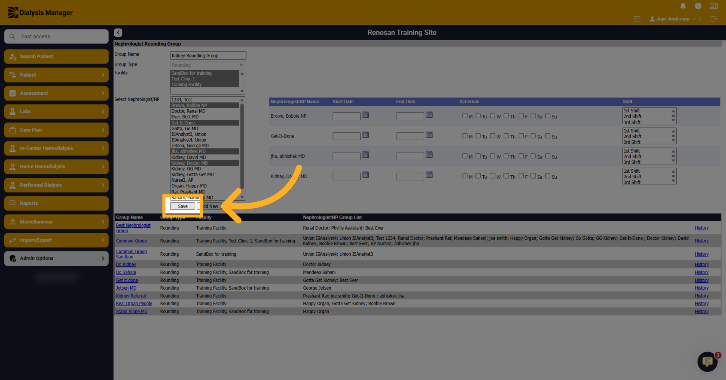 Save Group Configuration