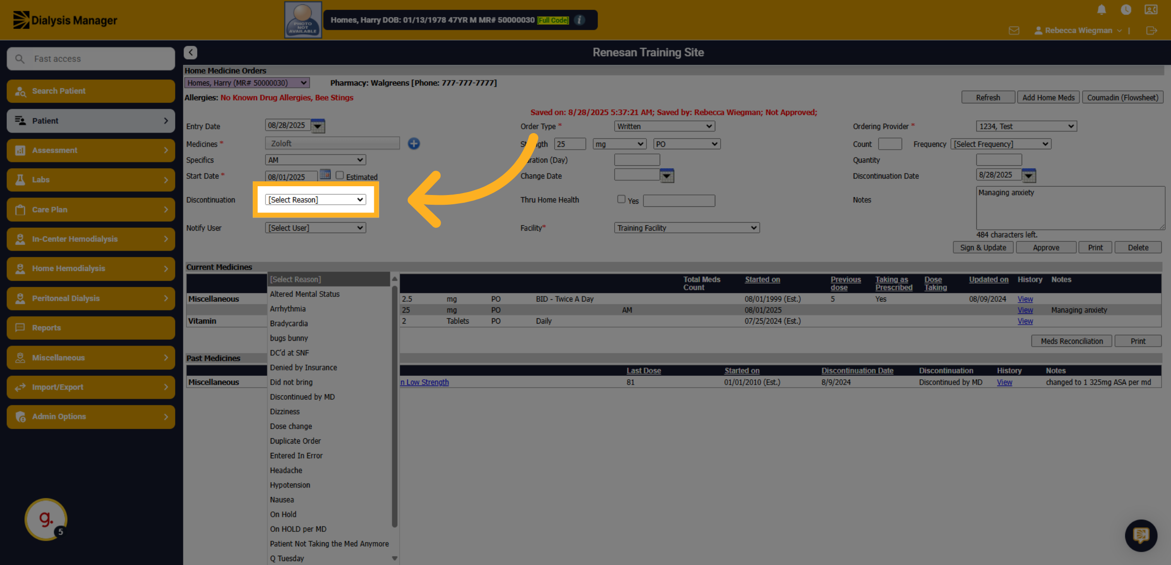 Click Discontinuation Reason