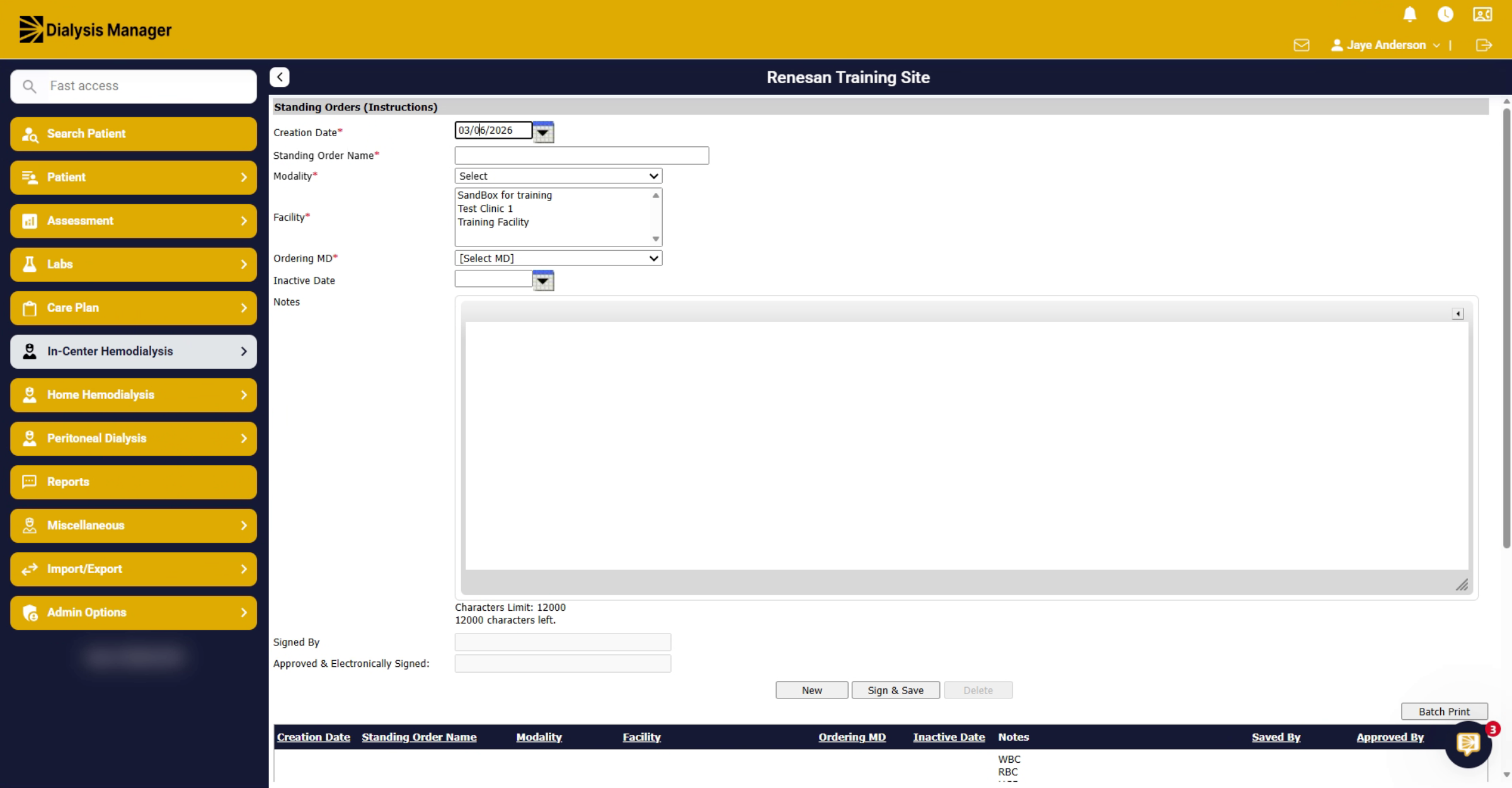 Enter Creation Date And Name