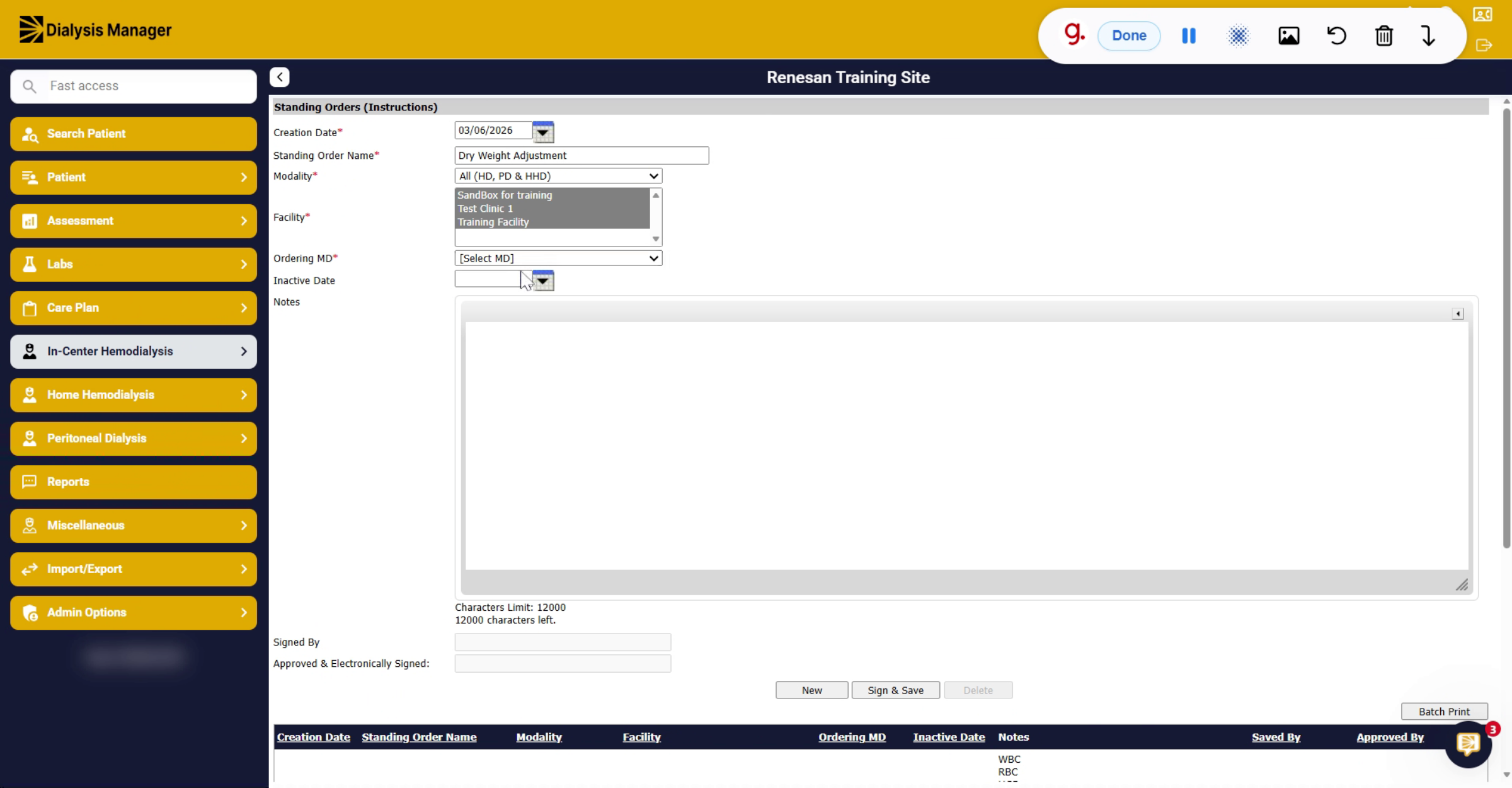 Choose Ordering Physician And Add Notes