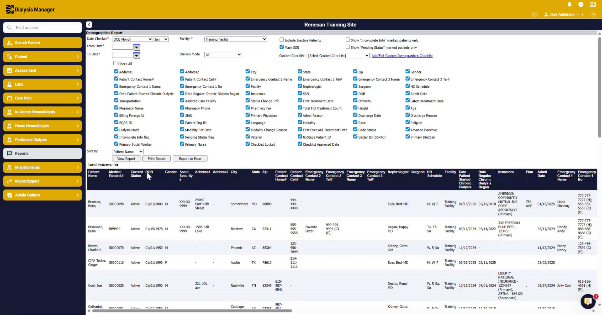 Examine Report Headers