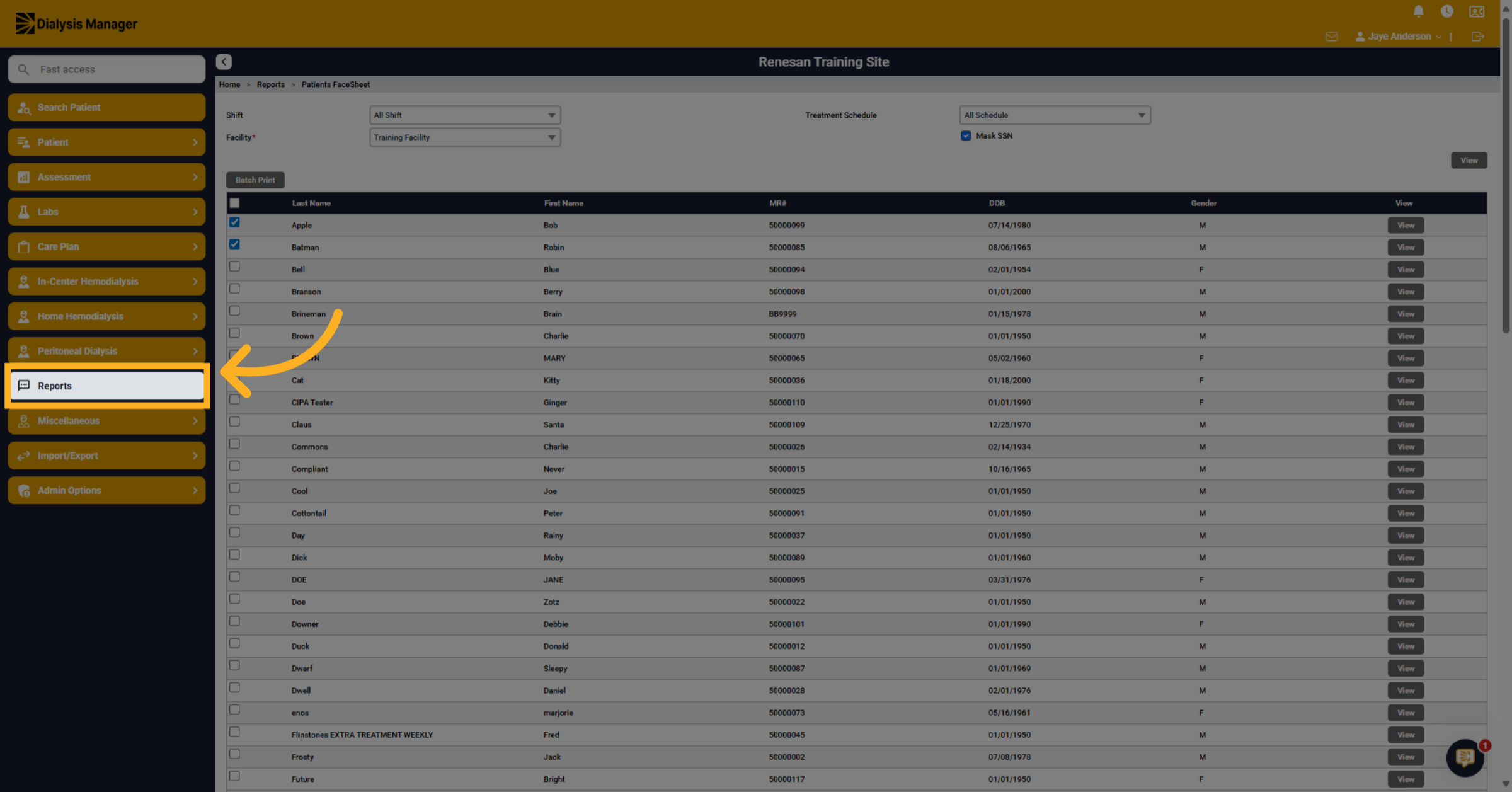 Navigate Back to Reports