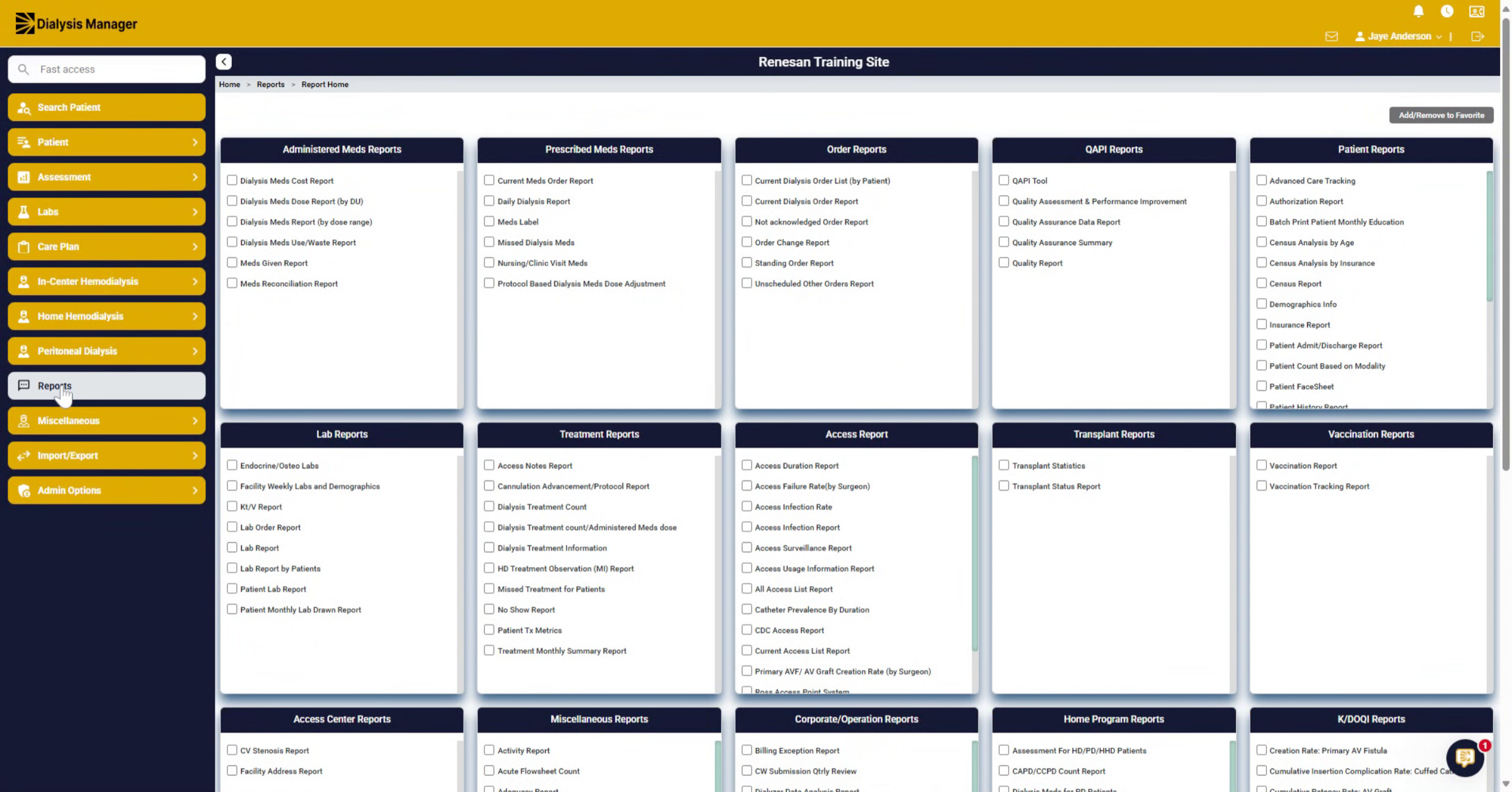 Understand Report Categories