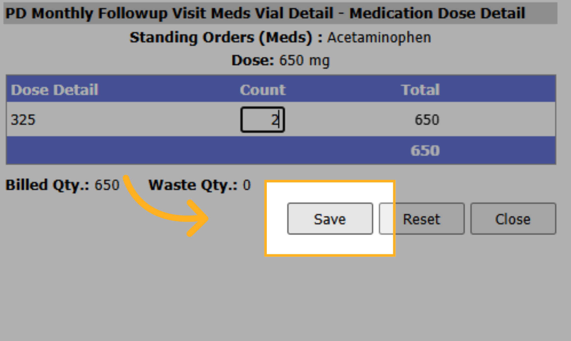 Save Medication Dose