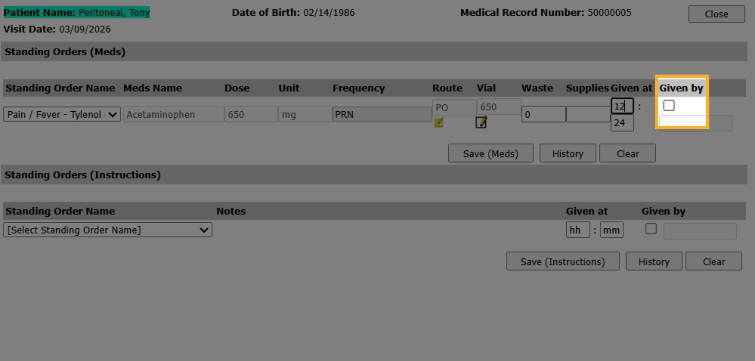 Select Medication Item