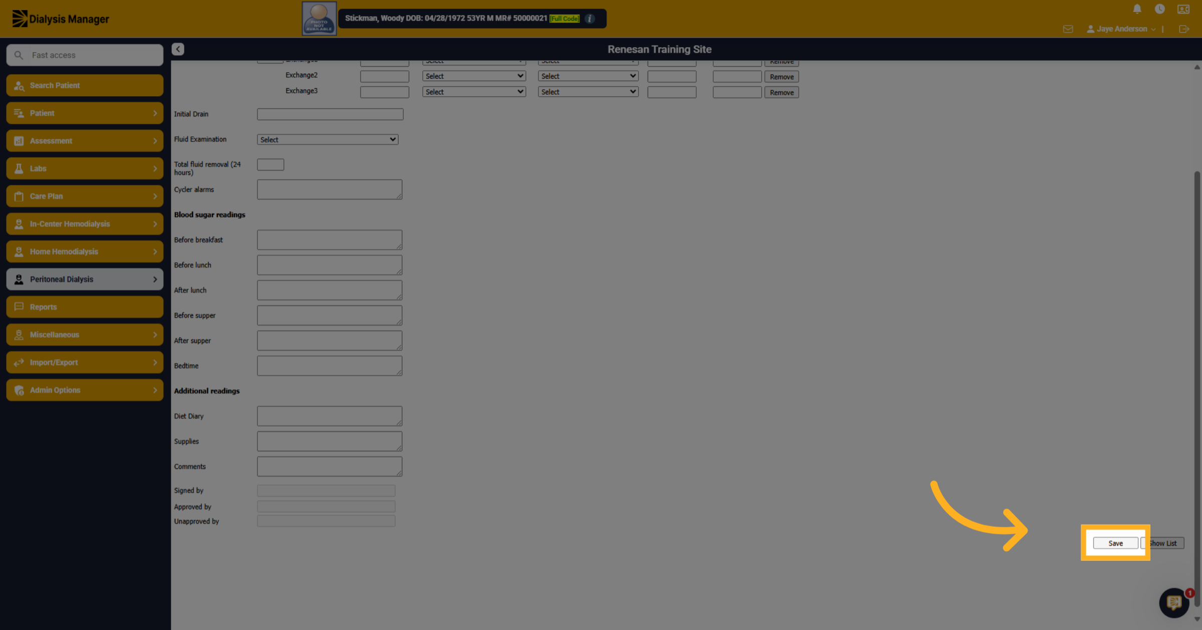 Save Entered Data