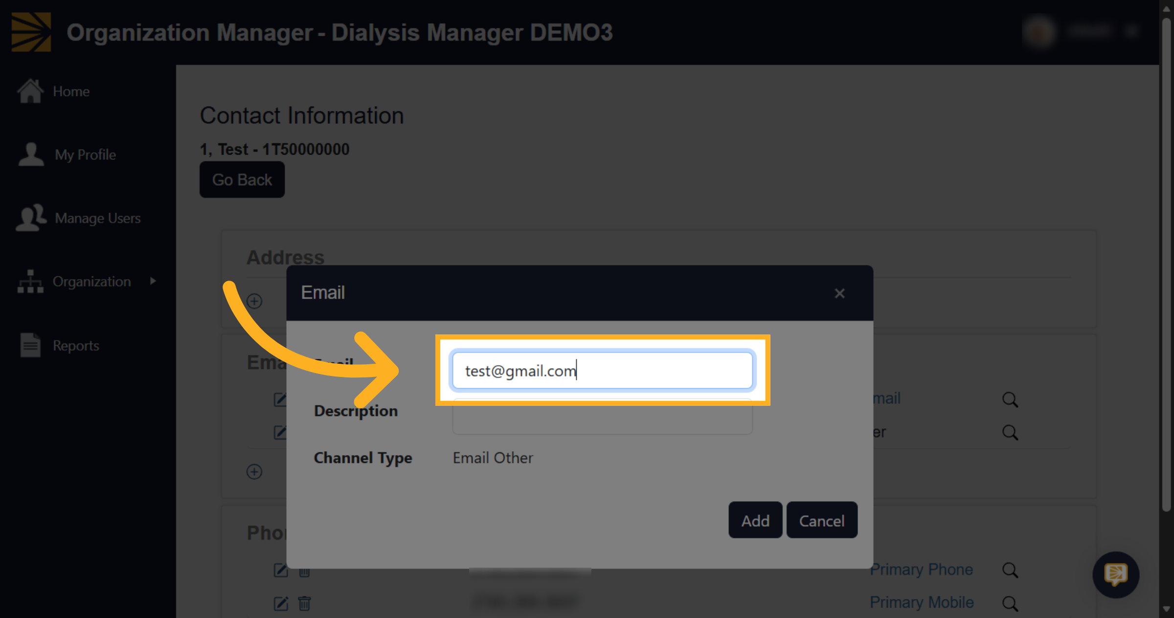 Fill Email Address