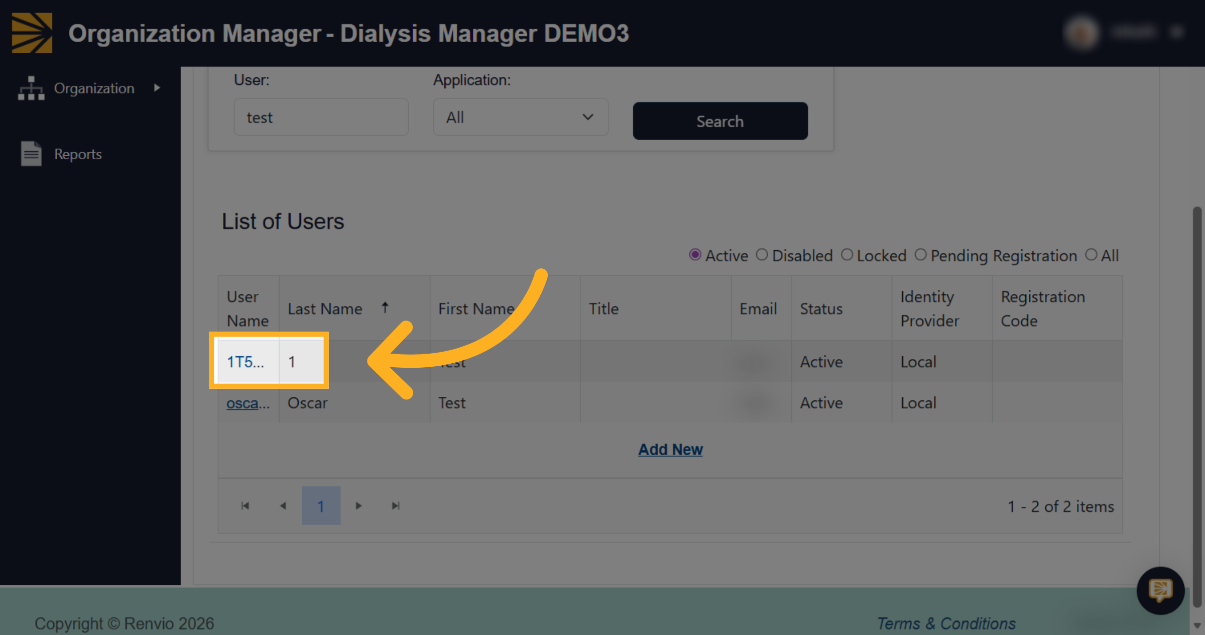 Select User Account