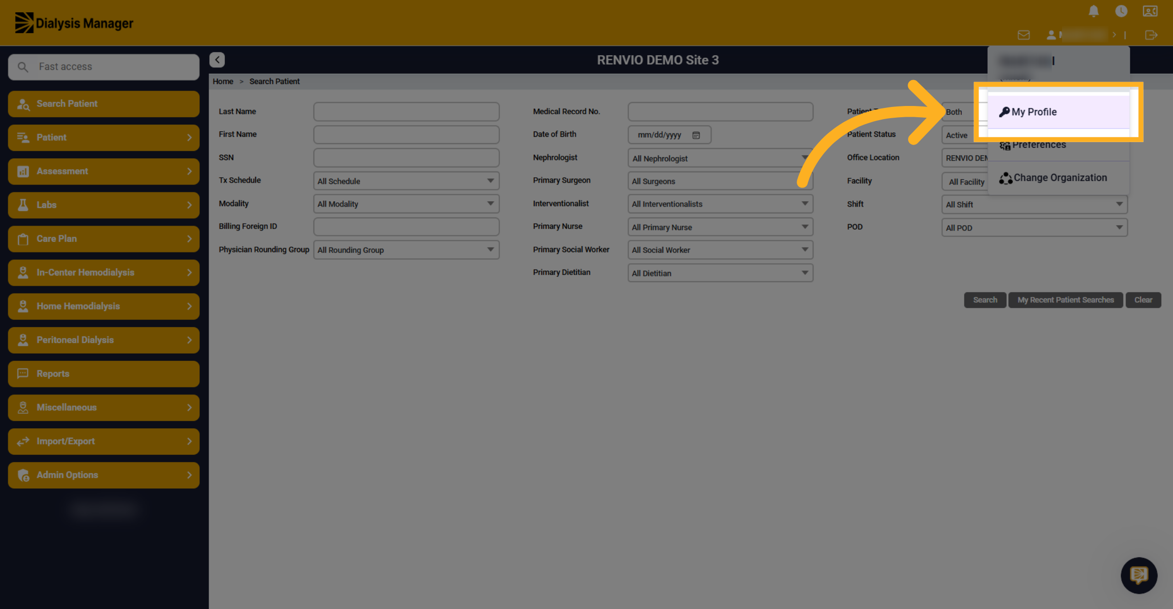 Open Profile Settings