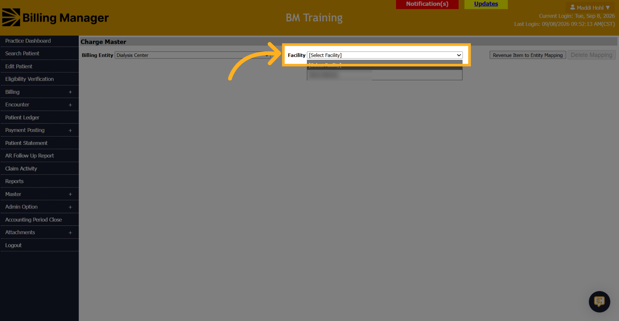 Choose Specific Facility