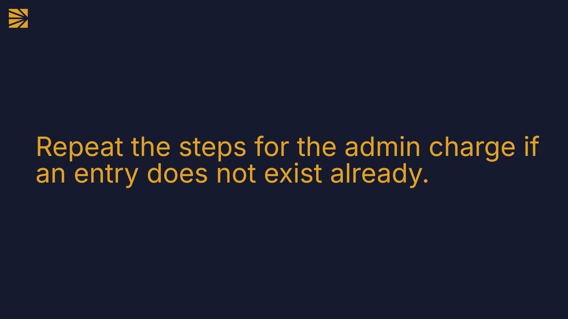 Repeat for the admin charge.