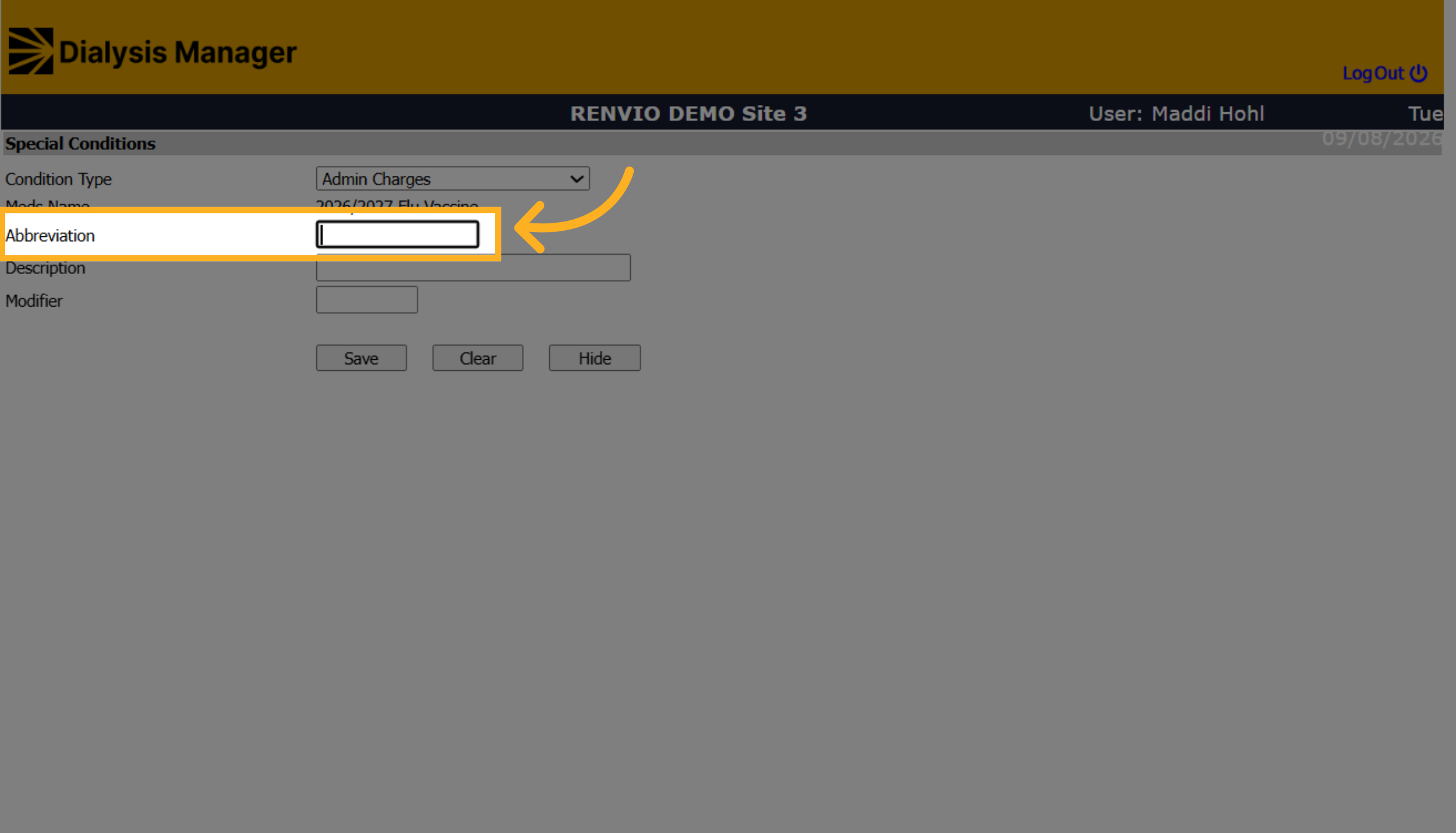 Open Condition Form