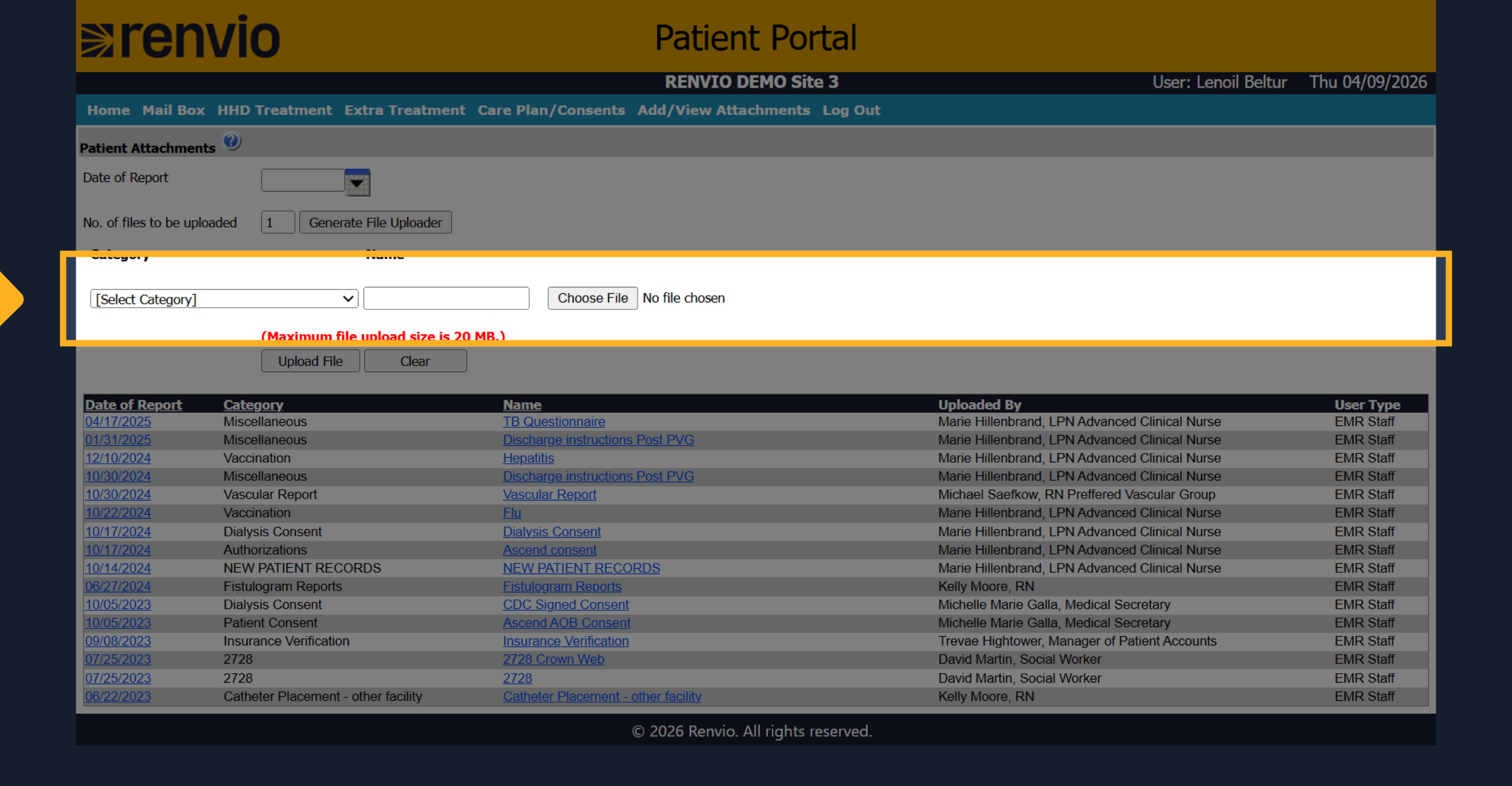 Select Attachment Category