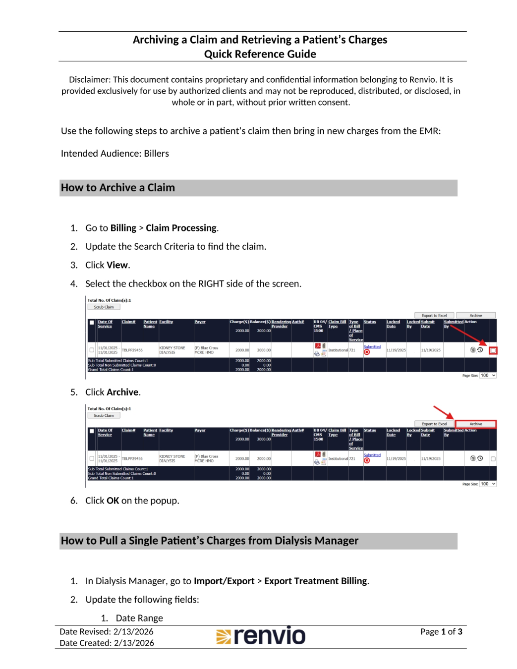 How to Archive a Claim