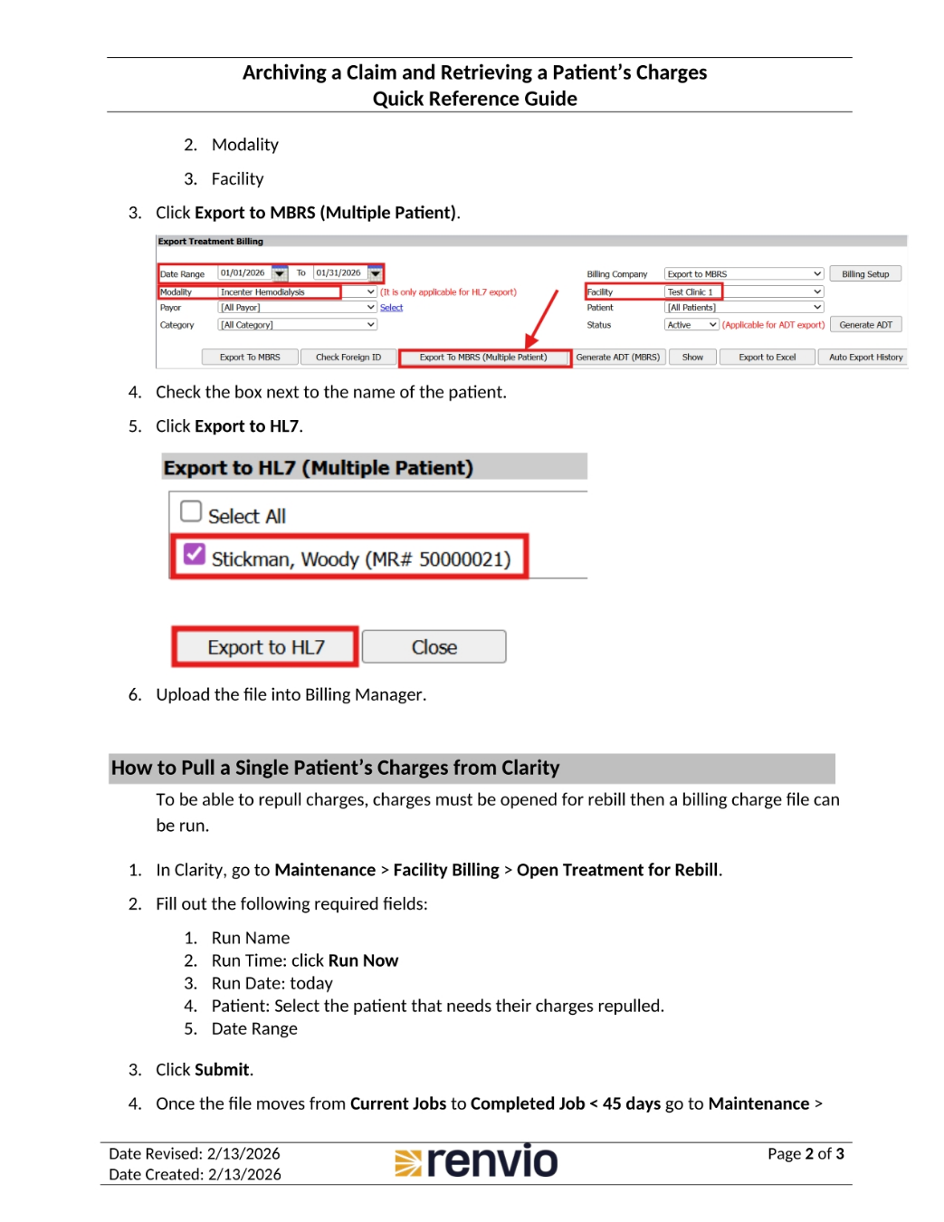 Pulling Patient Charges from Dialysis Manager