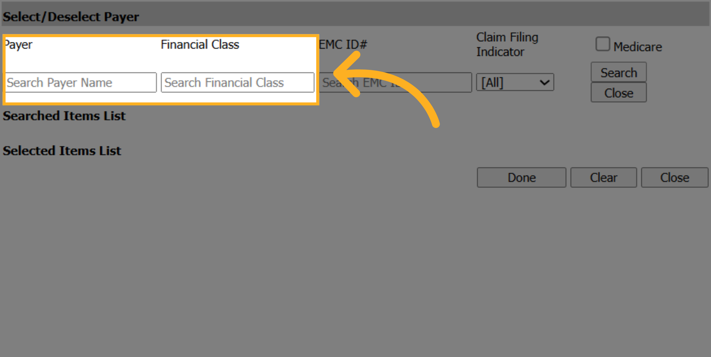 Search Payer Records