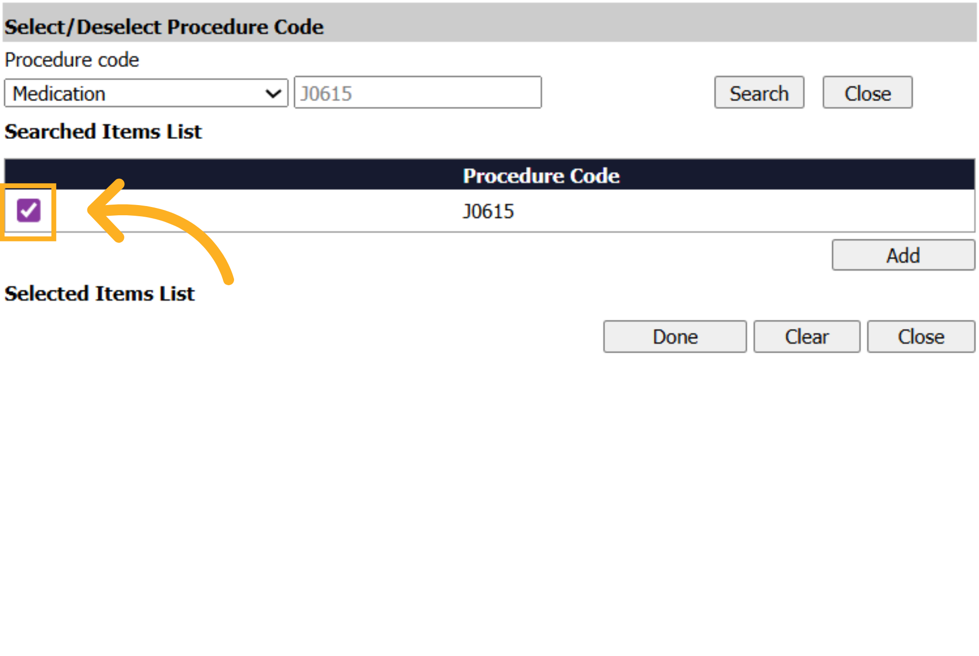 Enable Procedure Code Option