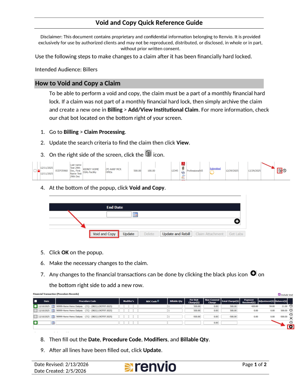 How to Void and Copy a Claim