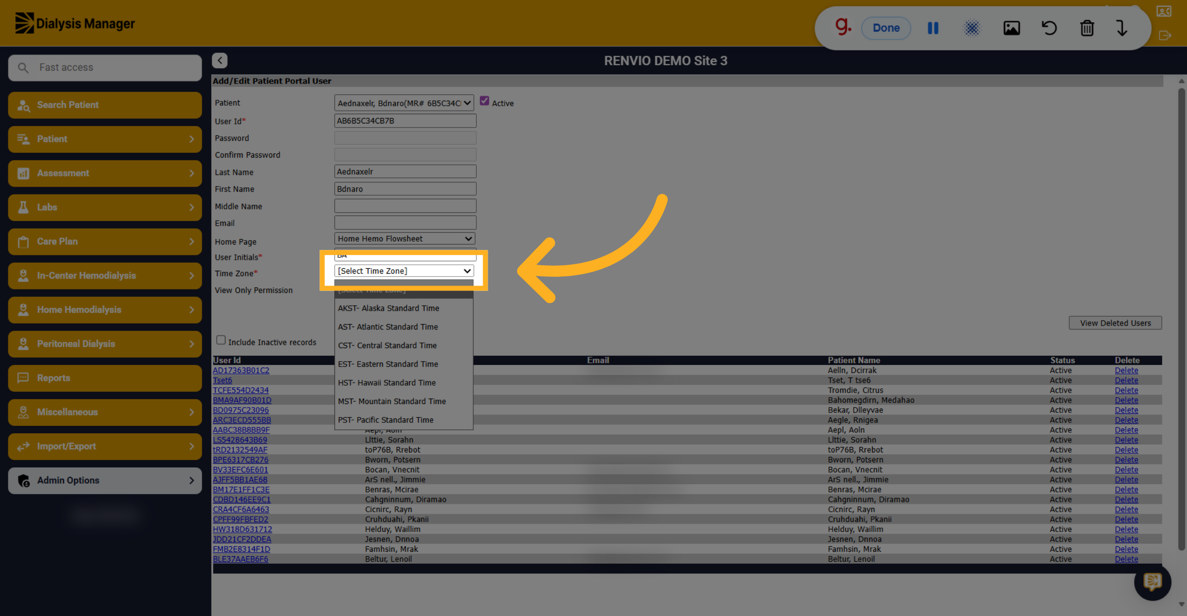 Open Time Zone Dropdown