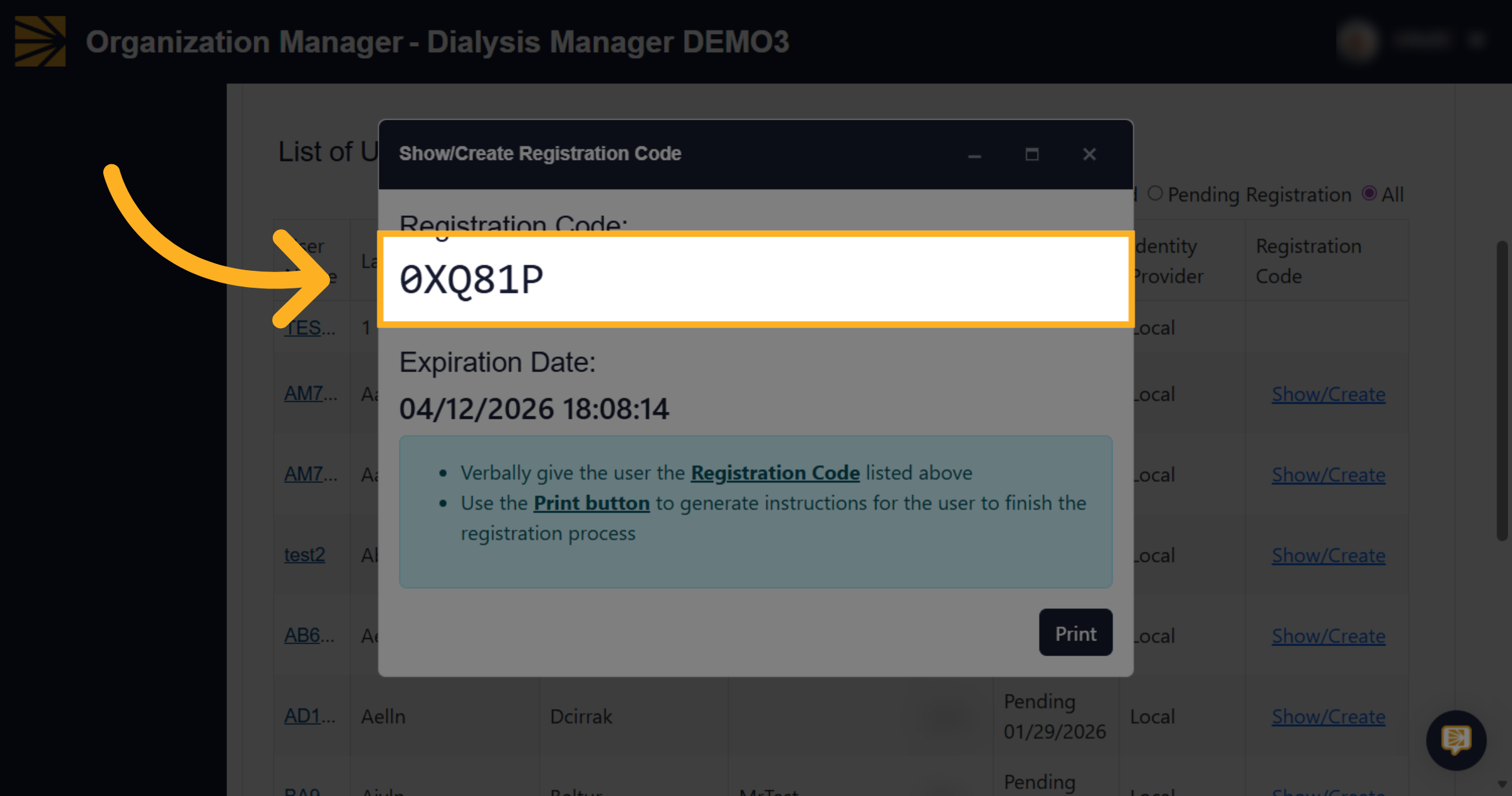 Copy Registration Code