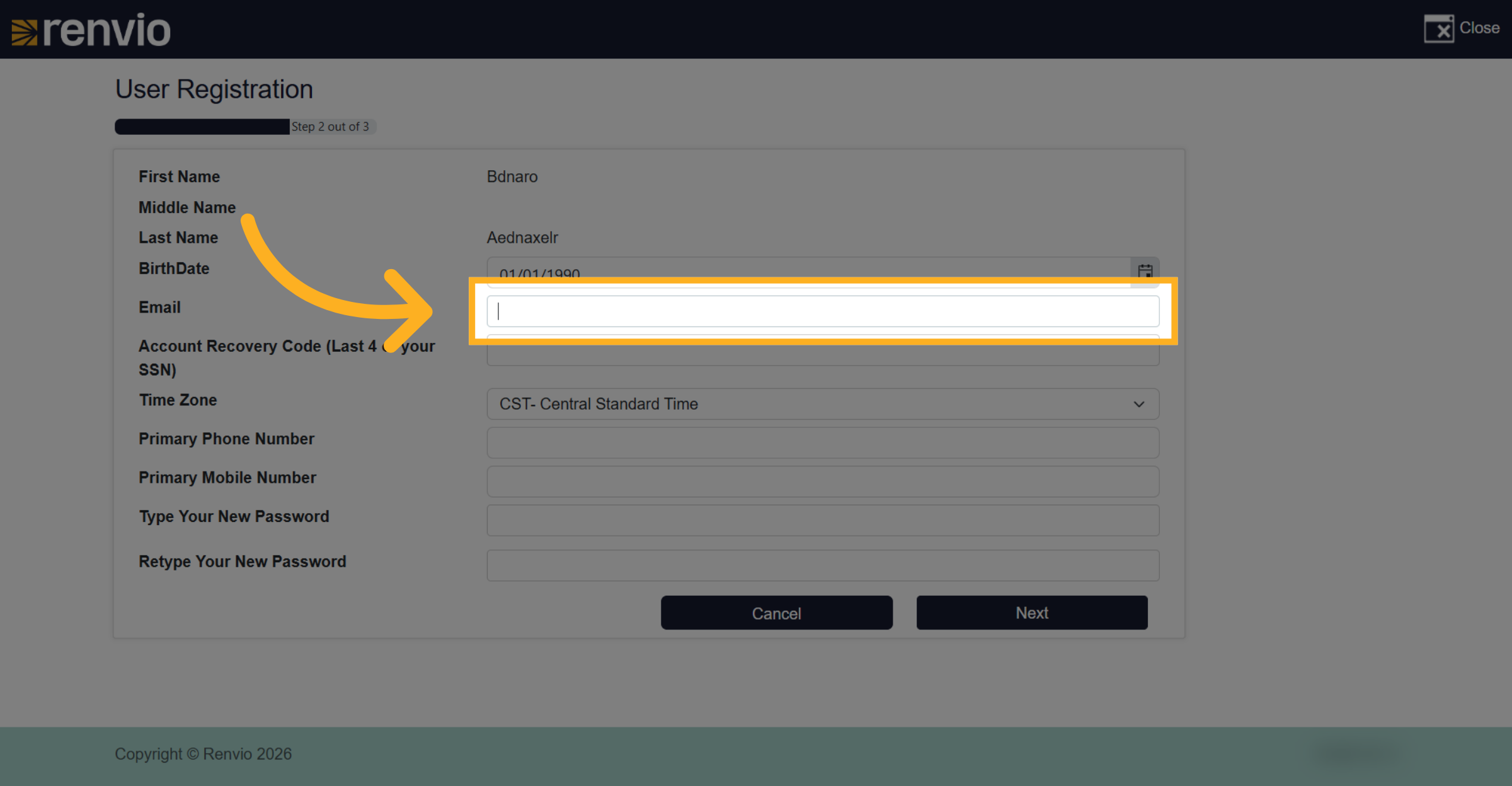 Select Email Field