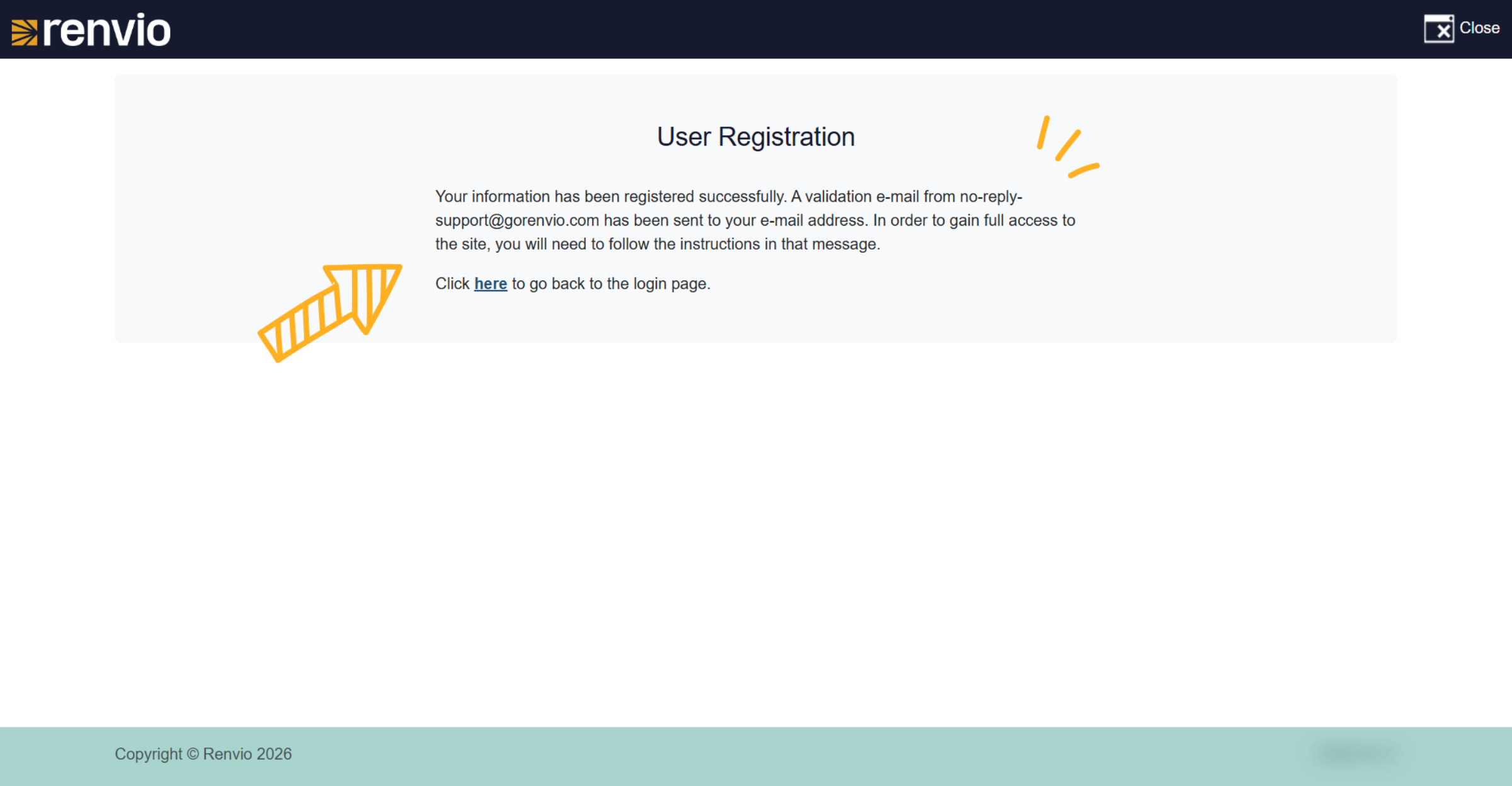 Confirm Registration Success