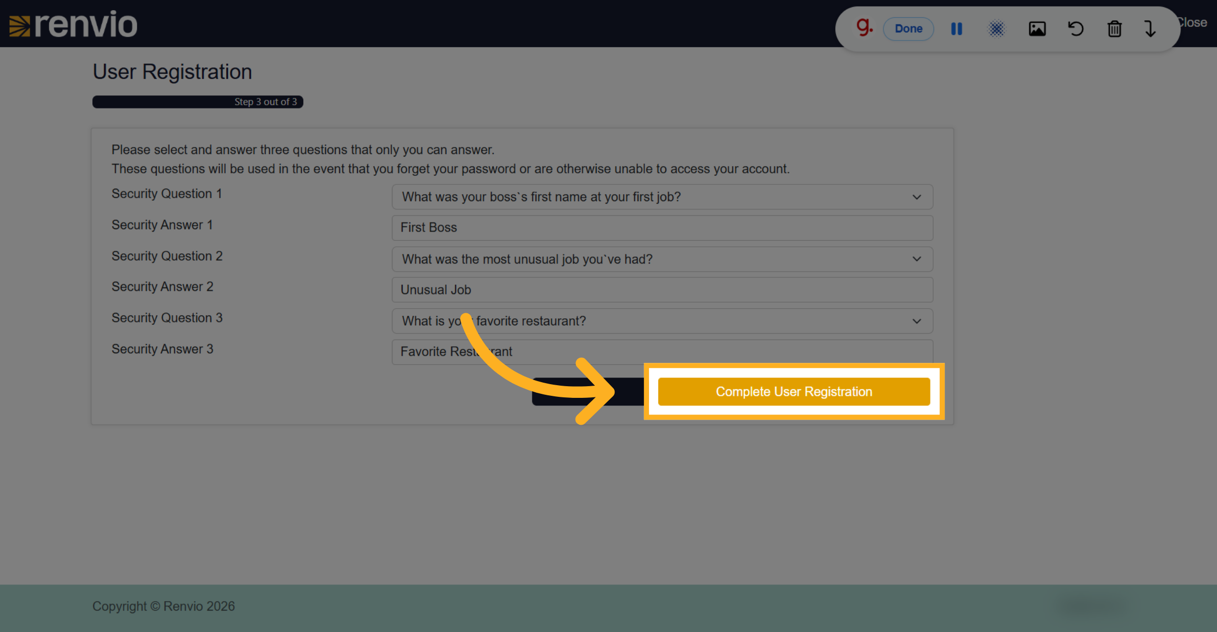 Complete User Registration