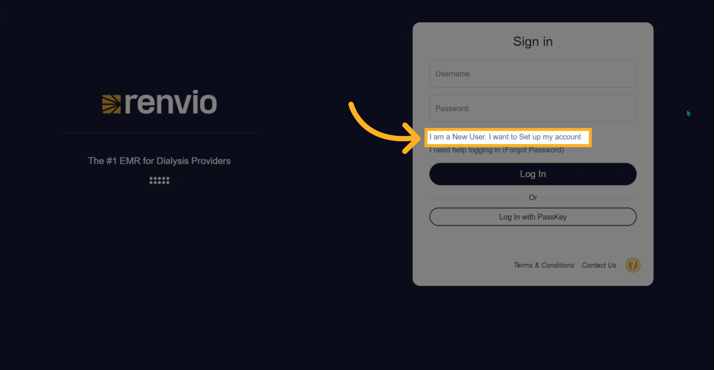 Select New User Setup